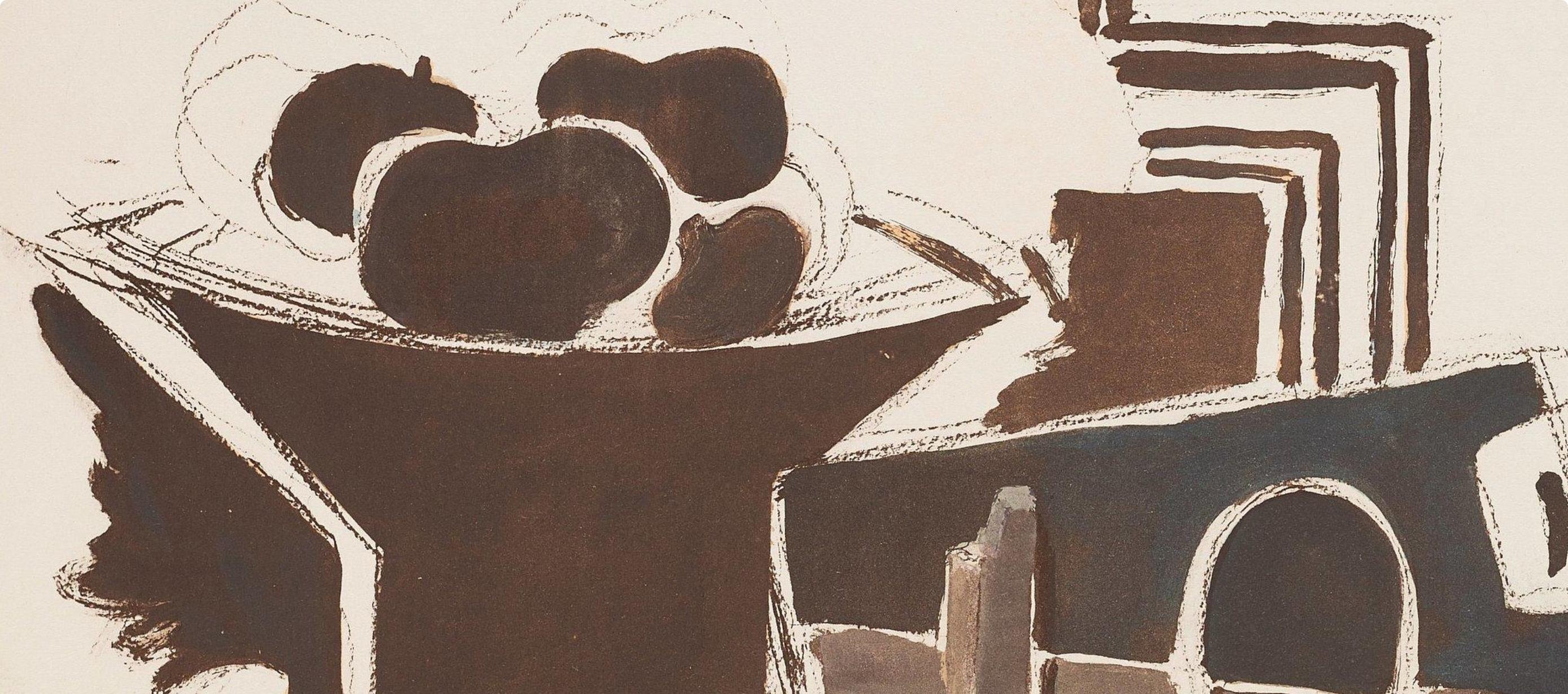 Braque, Composizione, Braque Espaces, 13 Dessins, Lavis, Aquarelles  (dopo) - Print Moderno di Georges Braque