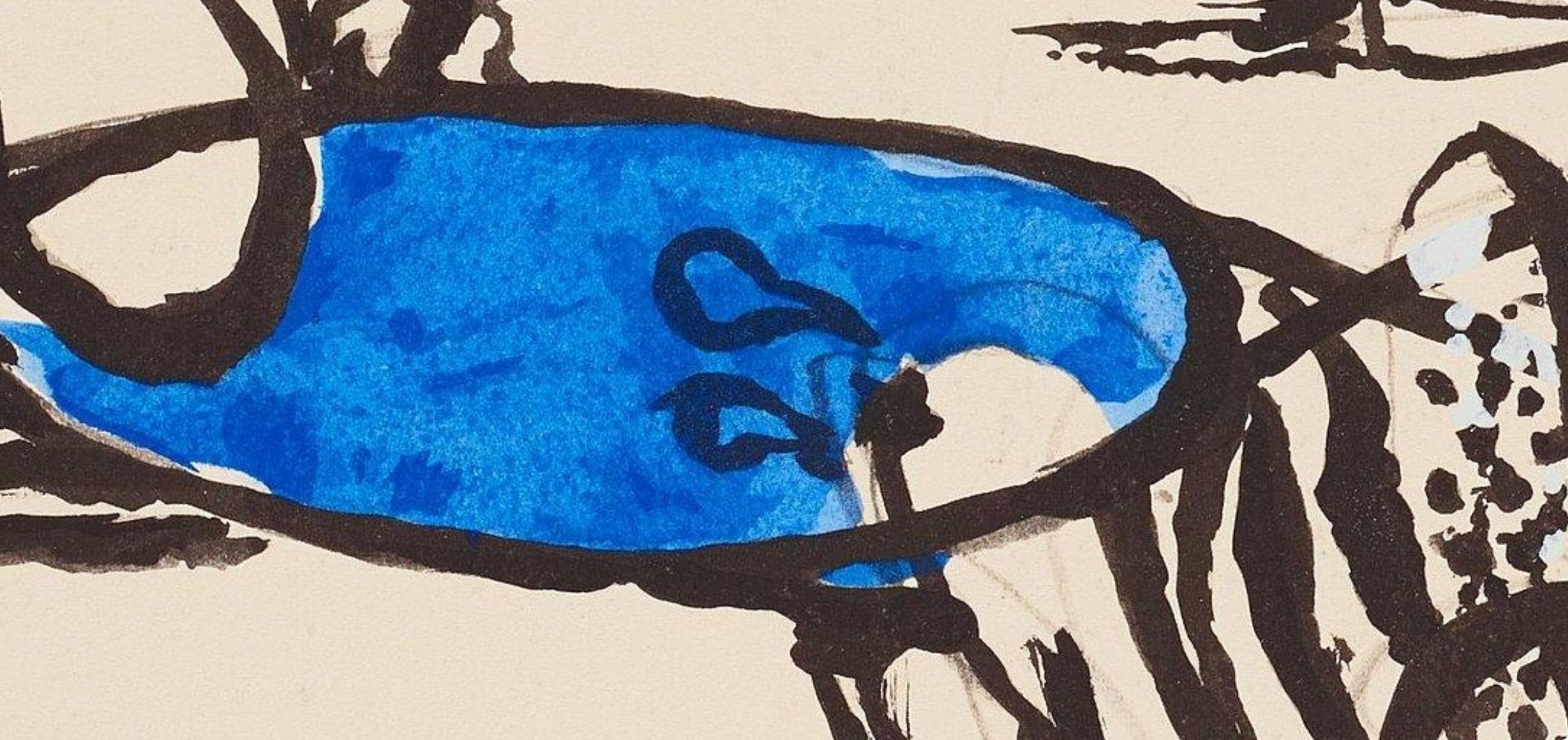 Braque, Composition, Braque Espaces, 13 Dessins, Lavis, Aquarelles  (dopo) - Landscape Print Beige di Georges Braque