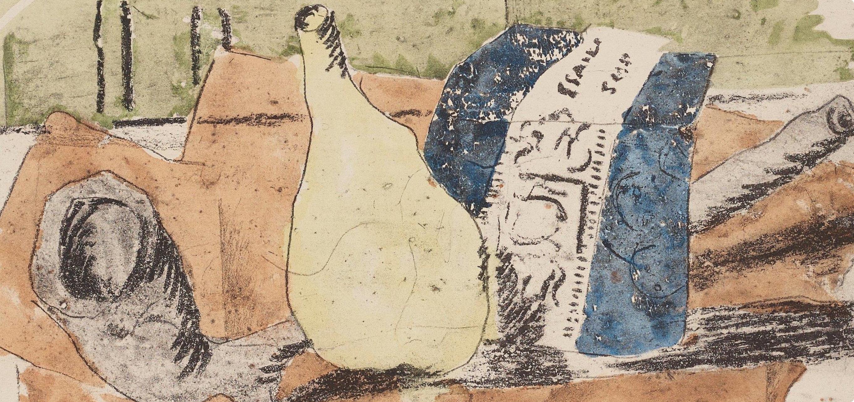 Braque, Composizione, Braque Espaces, 13 Dessins, Lavis, Aquarelles  (dopo) - Landscape Print Beige di Georges Braque