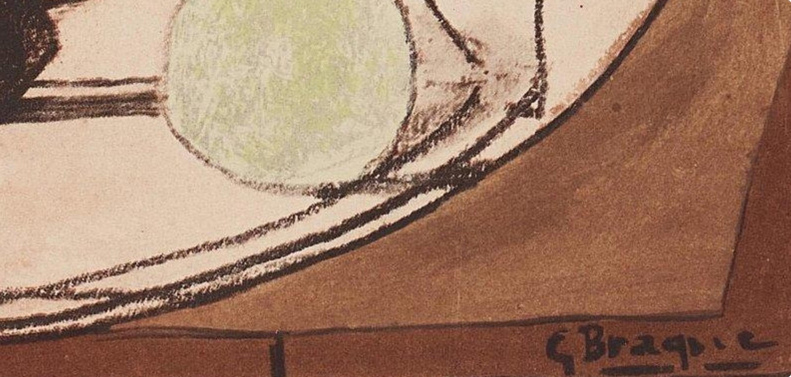 Litografía y plantilla sobre papel vélin a la cuve du moulin richard de bas specialement filigrané pour cette édition. Inscripción: firmada en la plancha y sin numerar, tal como se emitió. Buen estado. Notas: del folio, Braque Espaces, 13 Dessins,