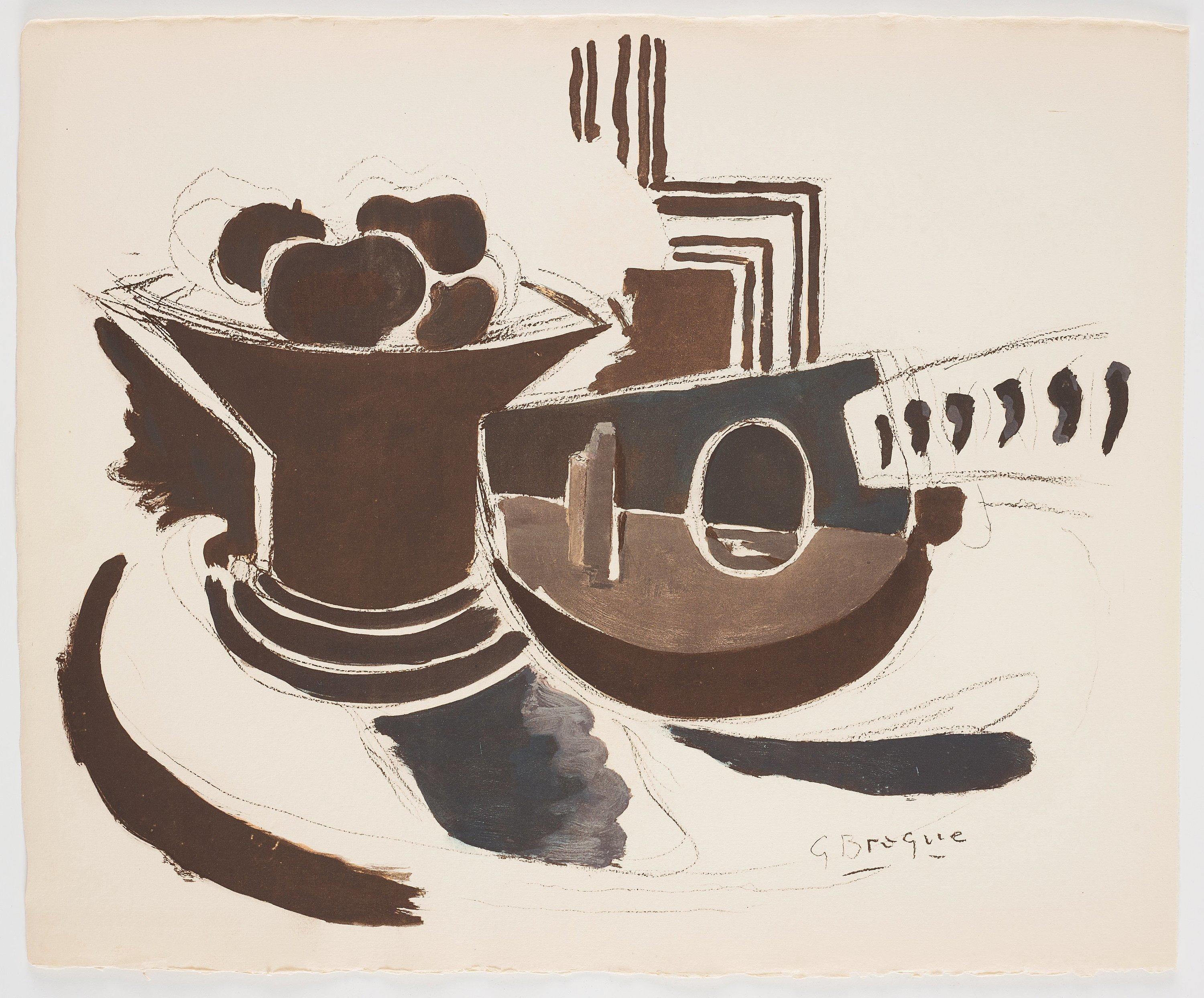 Braque, Composizione, Braque Espaces, 13 Dessins, Lavis, Aquarelles  (dopo) in vendita 1