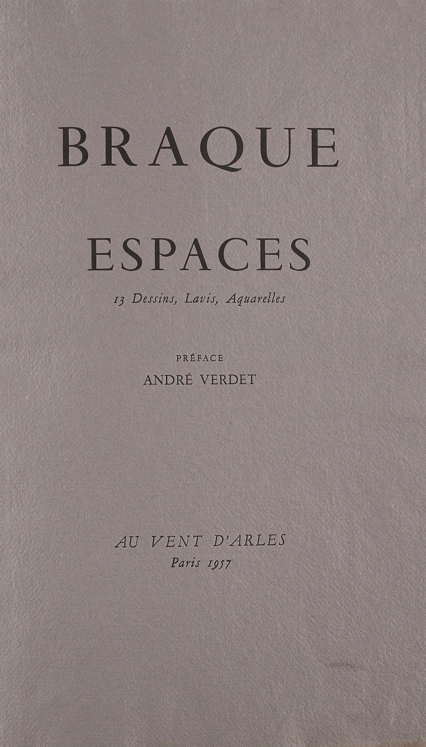 Braque, Composition, Braque Espaces, 13 Dessins, Lavis, Aquarelles  (dopo) in vendita 1