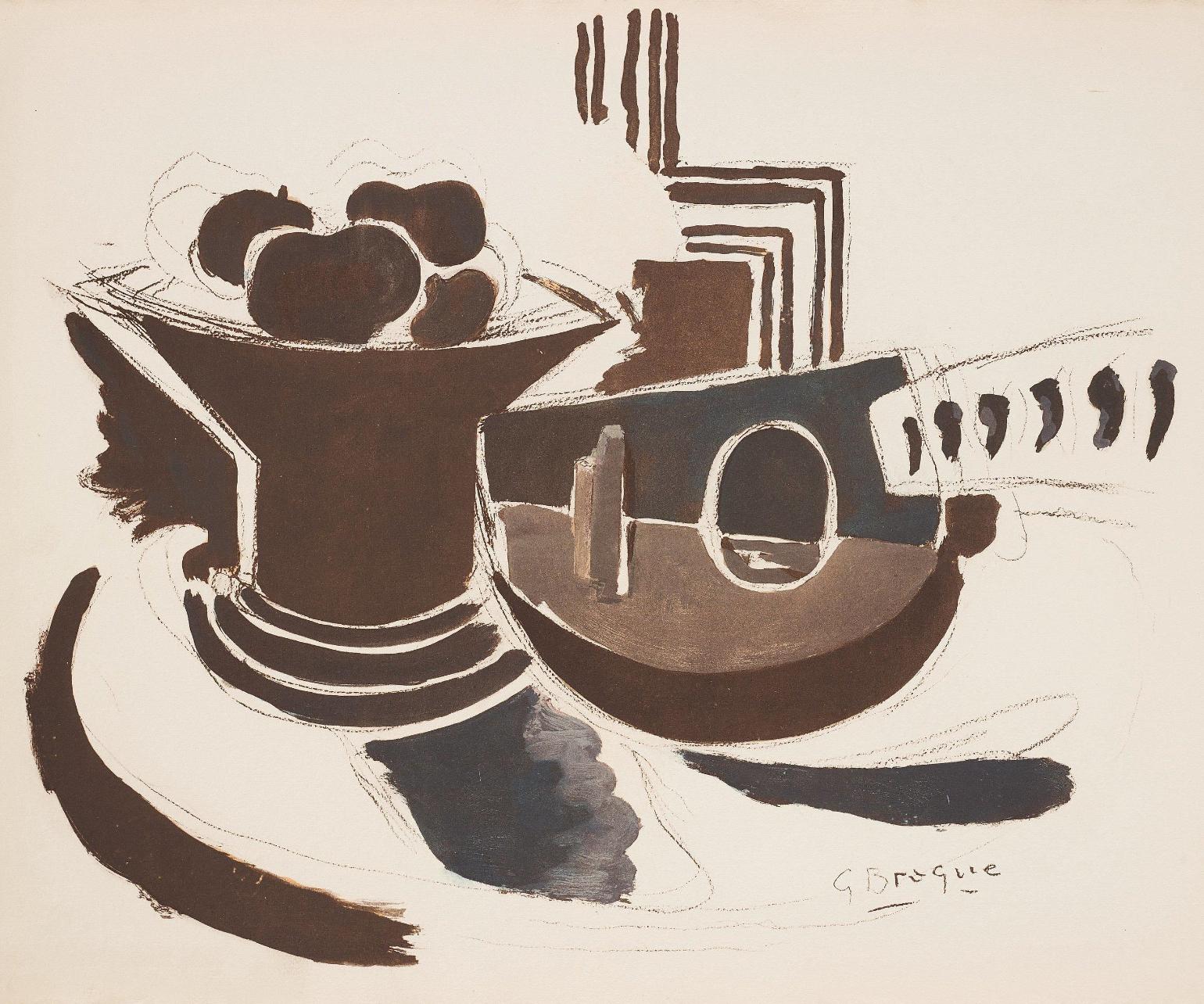 Still-Life Print di Georges Braque - Braque, Composizione, Braque Espaces, 13 Dessins, Lavis, Aquarelles  (dopo)