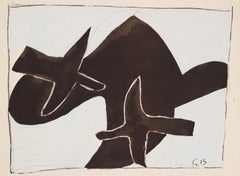 Braque, Composition, Braque Espaces, 13 Dessins, Lavis, Aquarelles  (after)