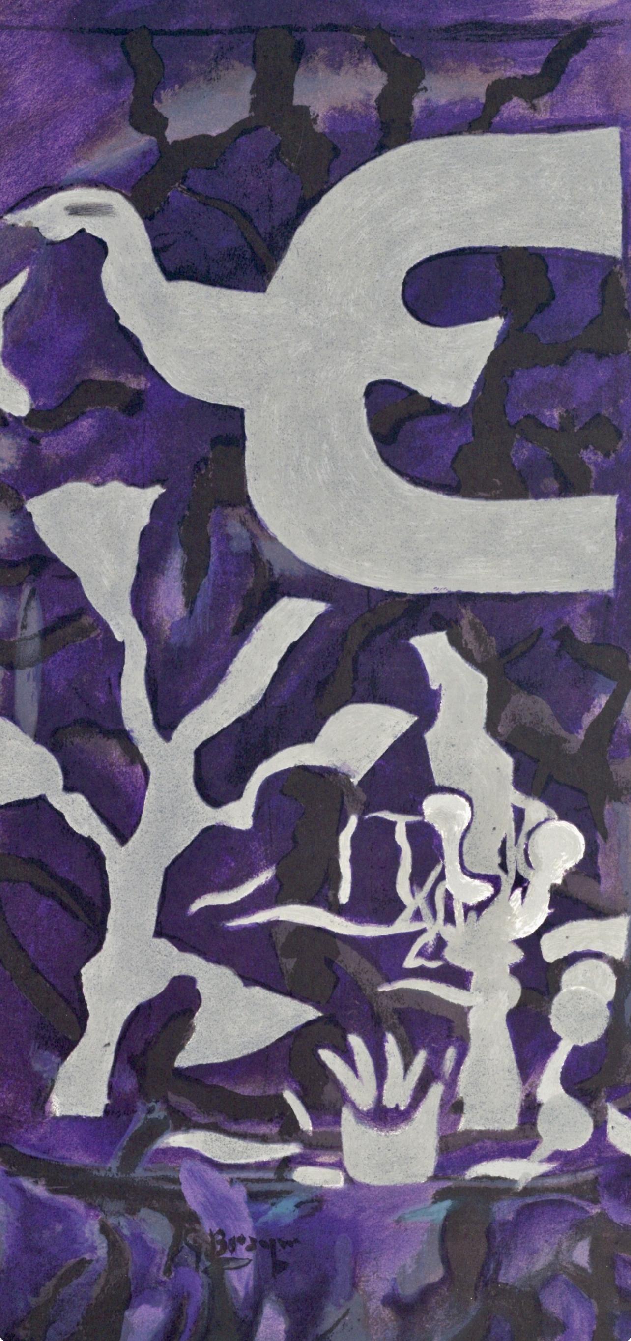 Braque, Composition, Derrière le miroir (after) - Modern Print by Georges Braque