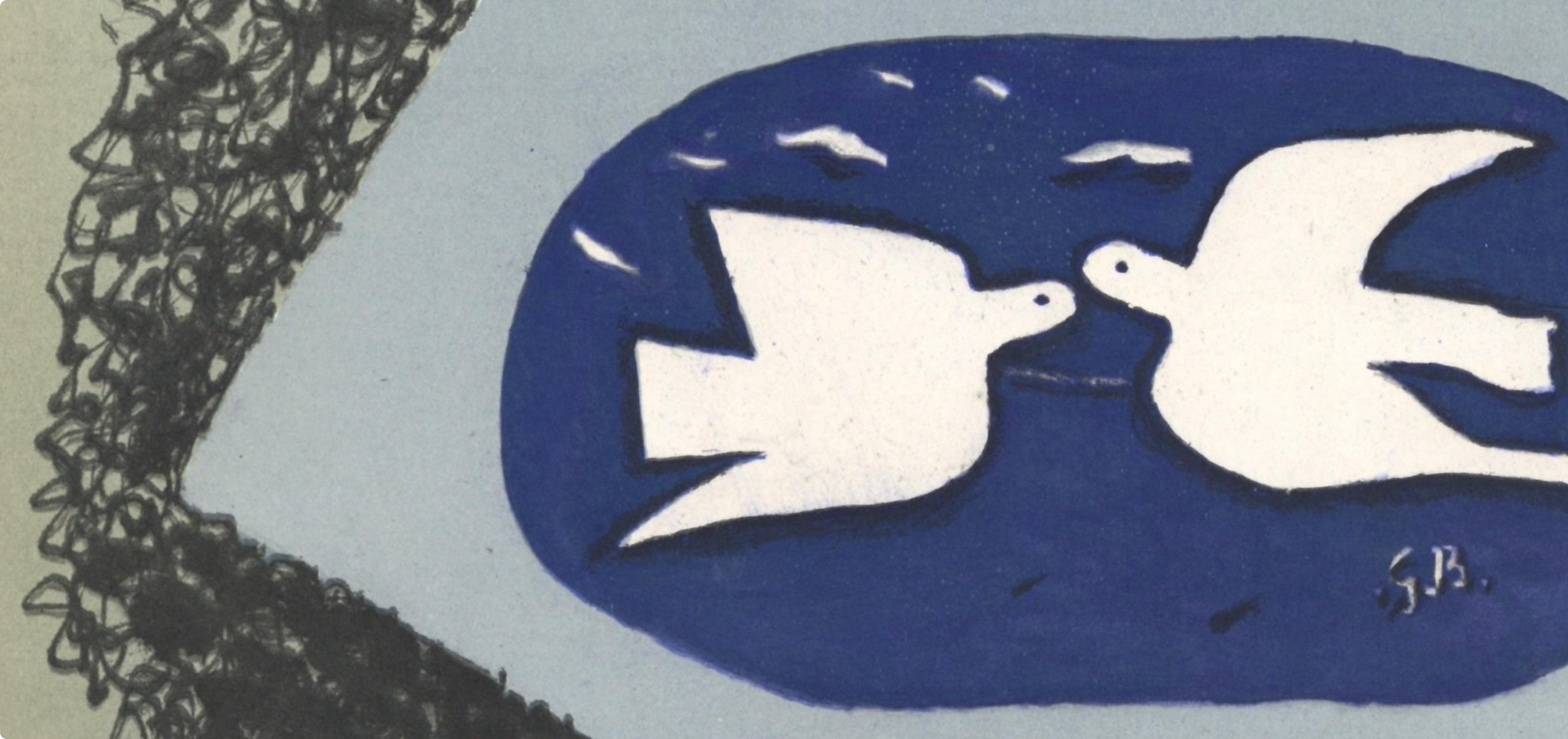 Braque, Composition, Derrière le miroir (d'après) - Moderne Print par Georges Braque