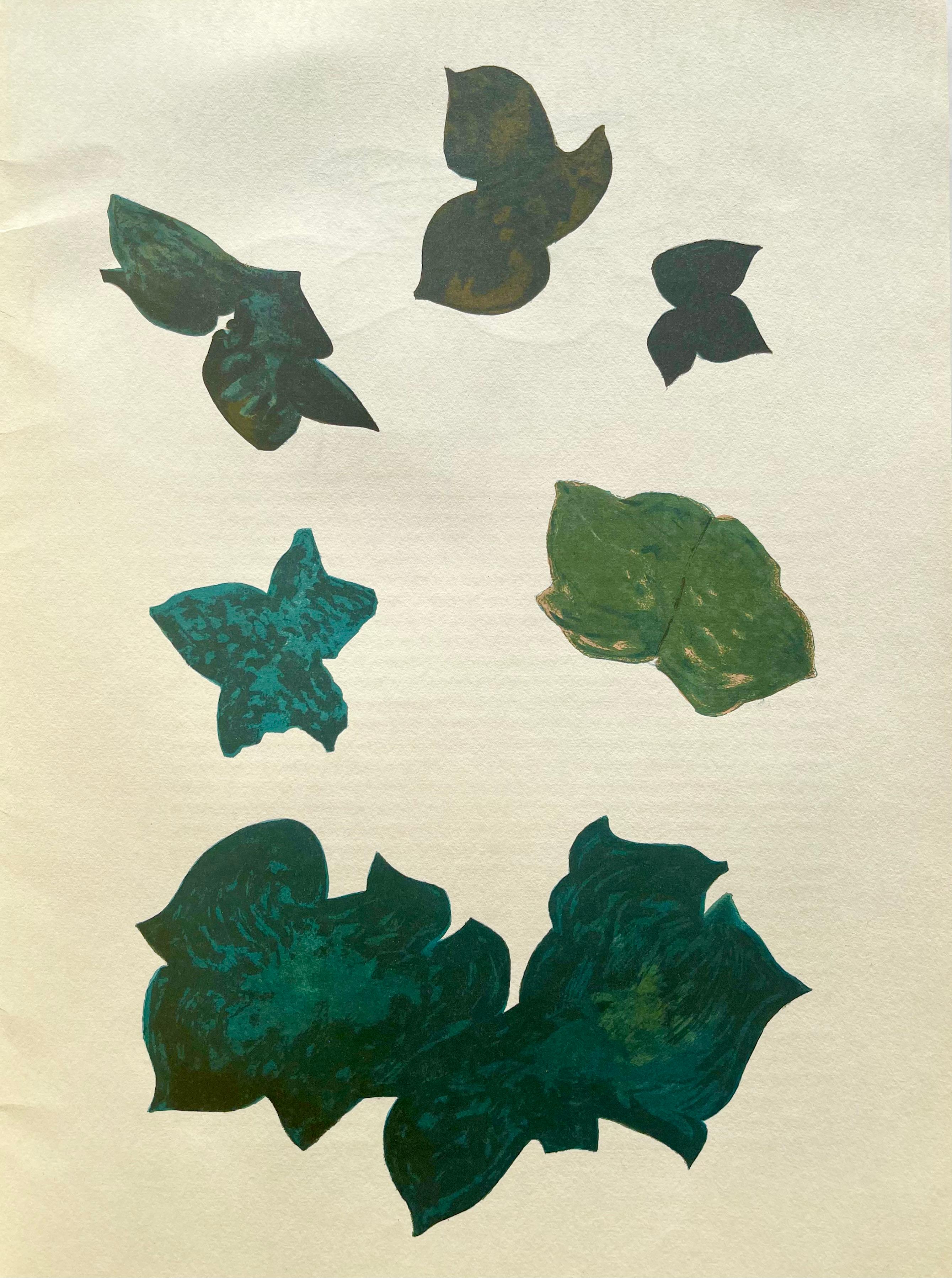 Braque, Composition, Derrière le miroir (d'après) - Beige Abstract Print par Georges Braque