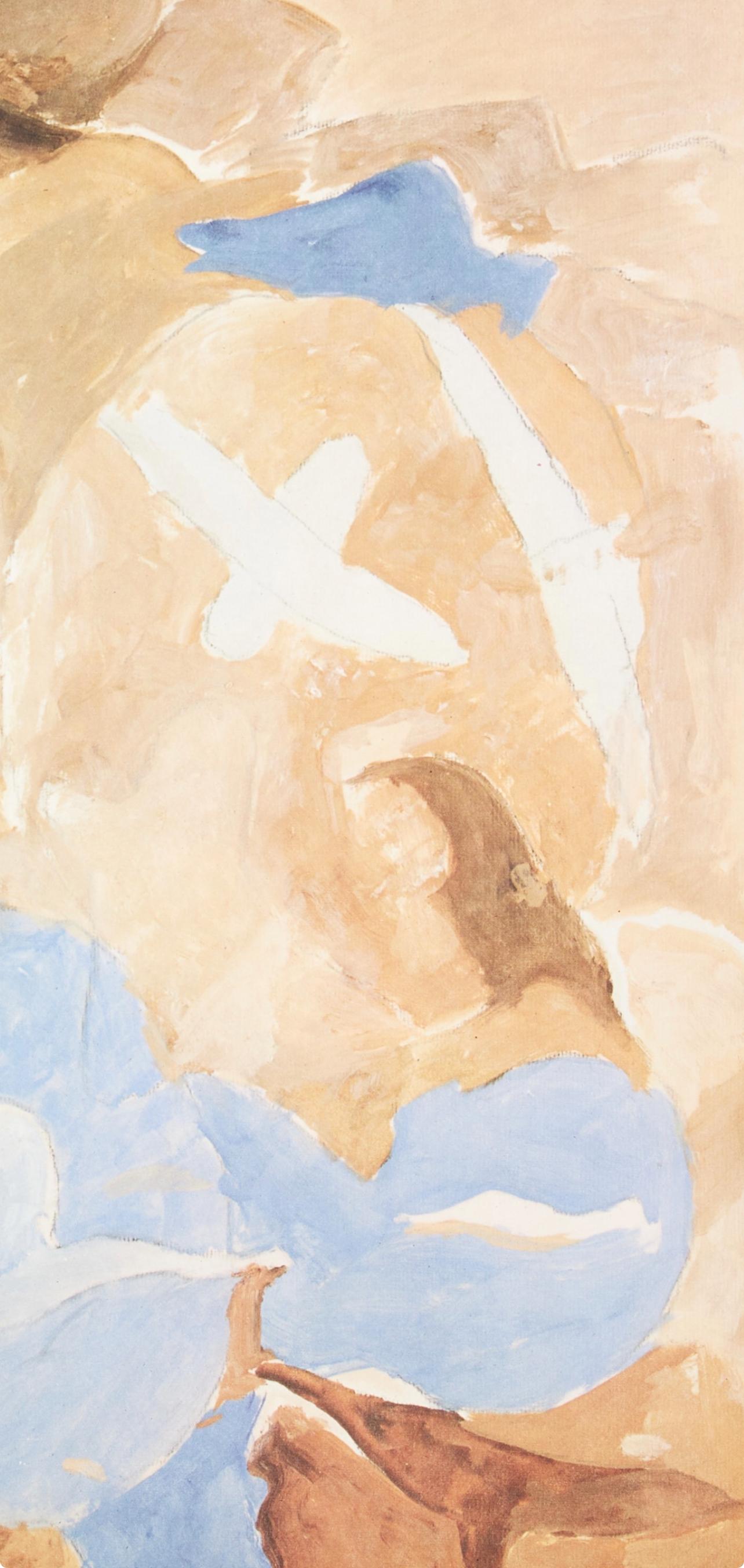 Braque, Composition, Derrière le miroir (d'après) - Beige Landscape Print par Georges Braque