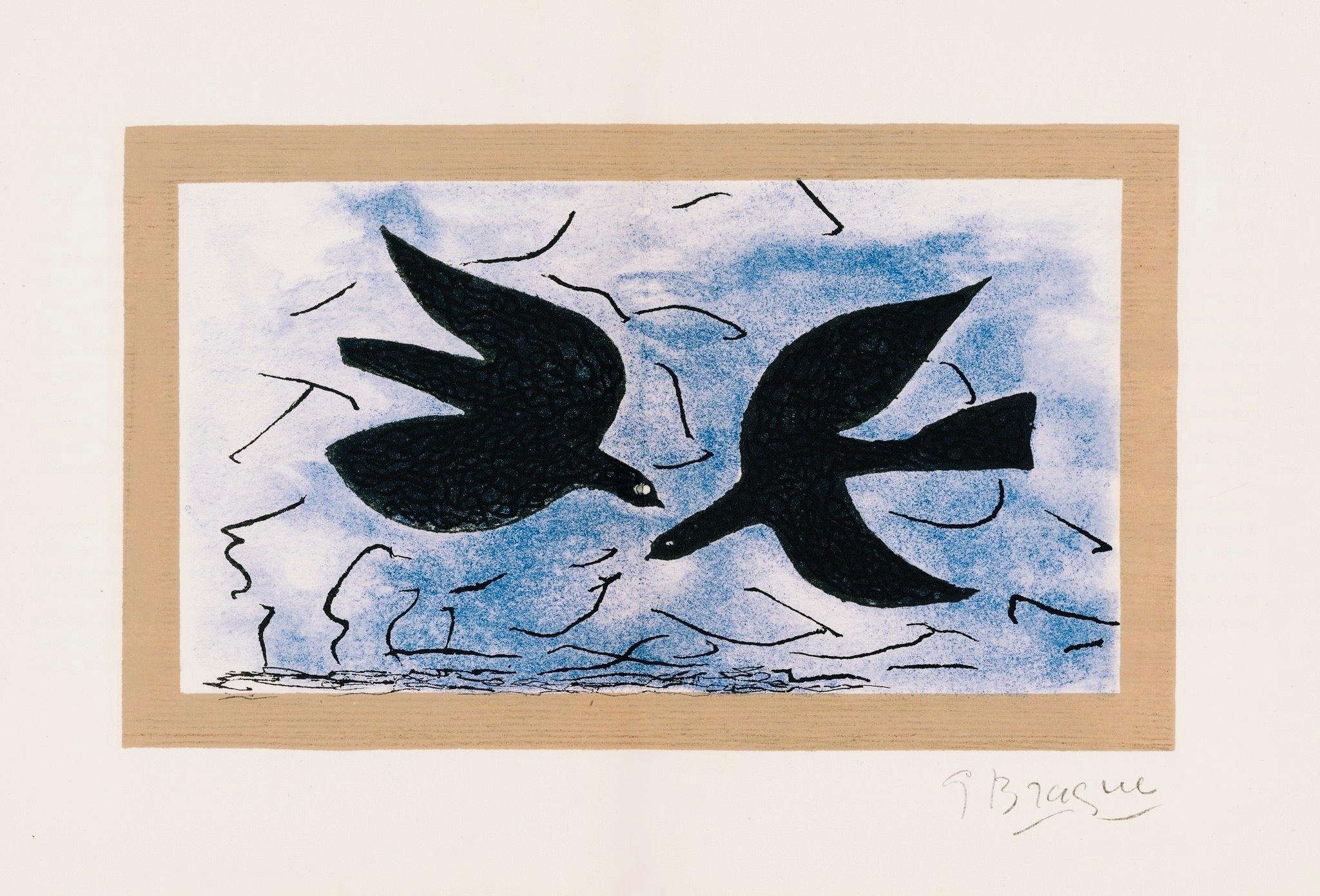 Lithograph on vélin Chiffon de Mandeure paper. Signed in the plate and unnumbered, as issued. Good condition, with centerfold, as issued. Notes: From the album, Lithographies et Eaux-Fortes Originales, Livres Illustres Originaux Affiches Derrière le