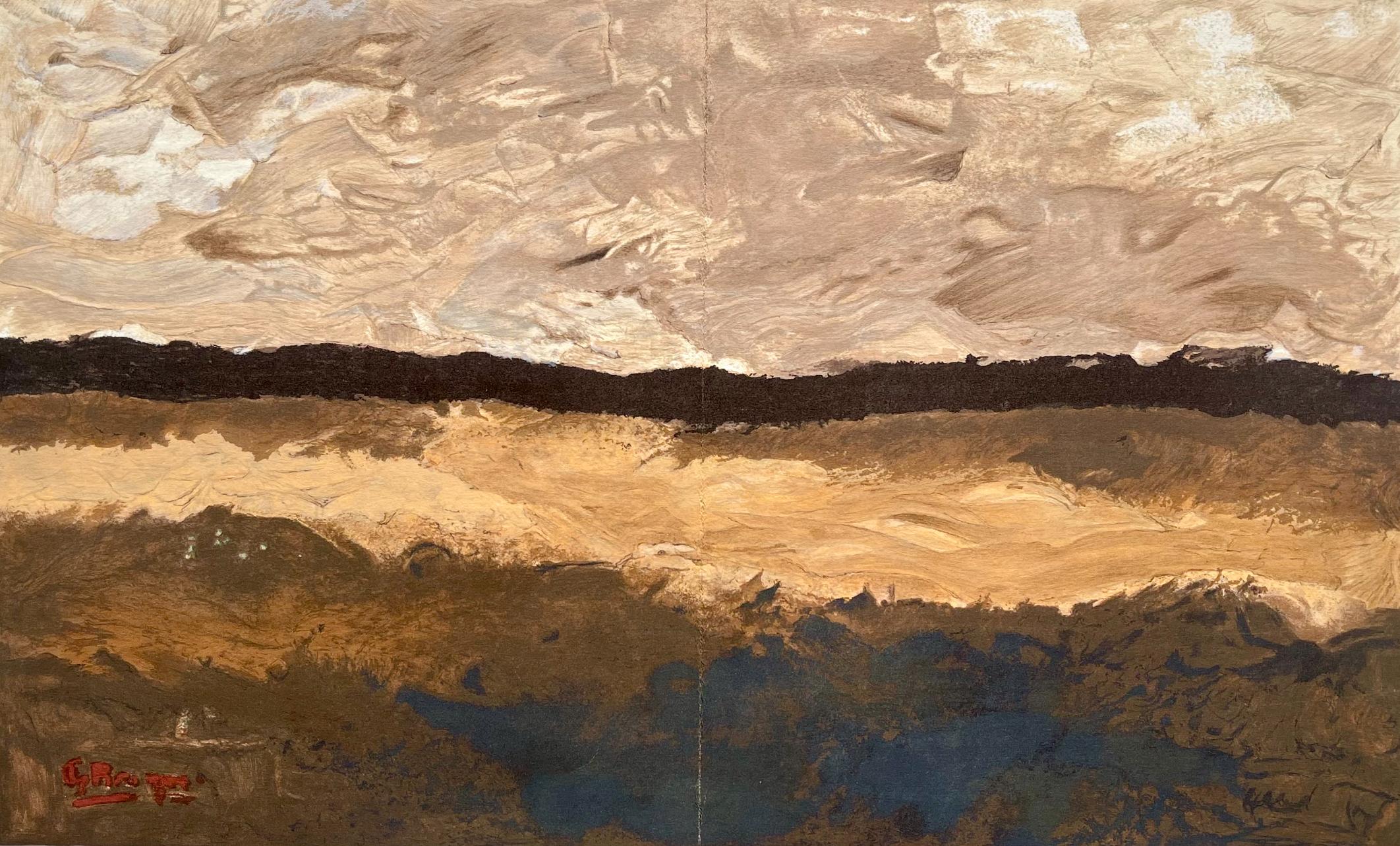Georges Braque Landscape Print - Braque, Composition, Derrière le miroir (after)