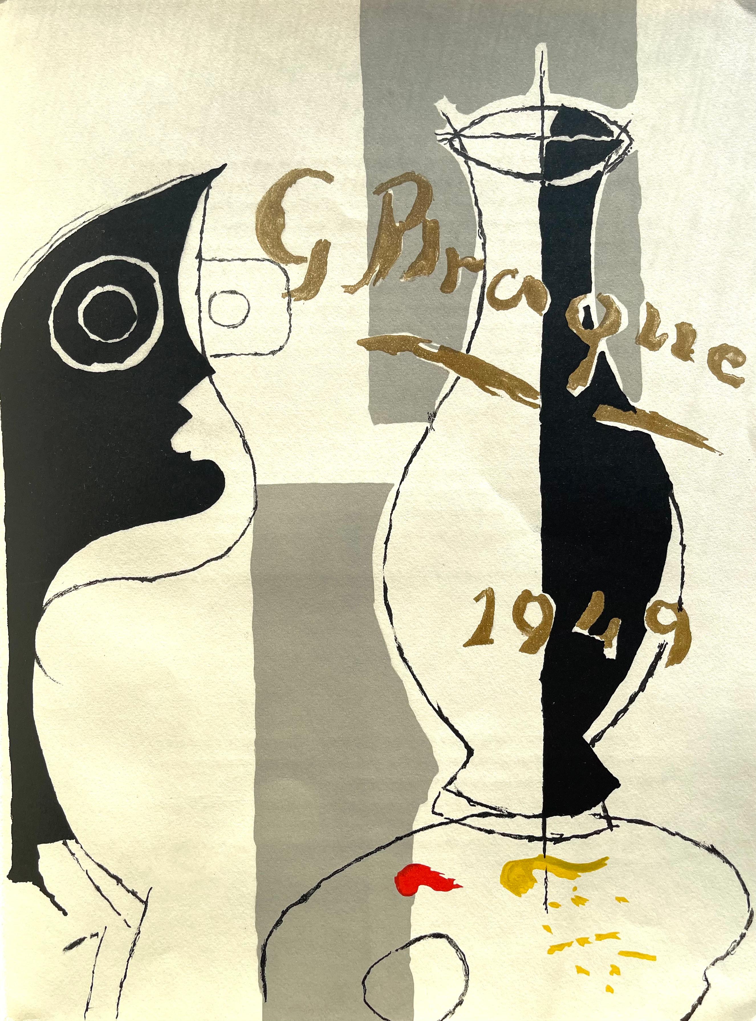 Georges Braque Landscape Print - Braque, Composition, Derrière le miroir (after)