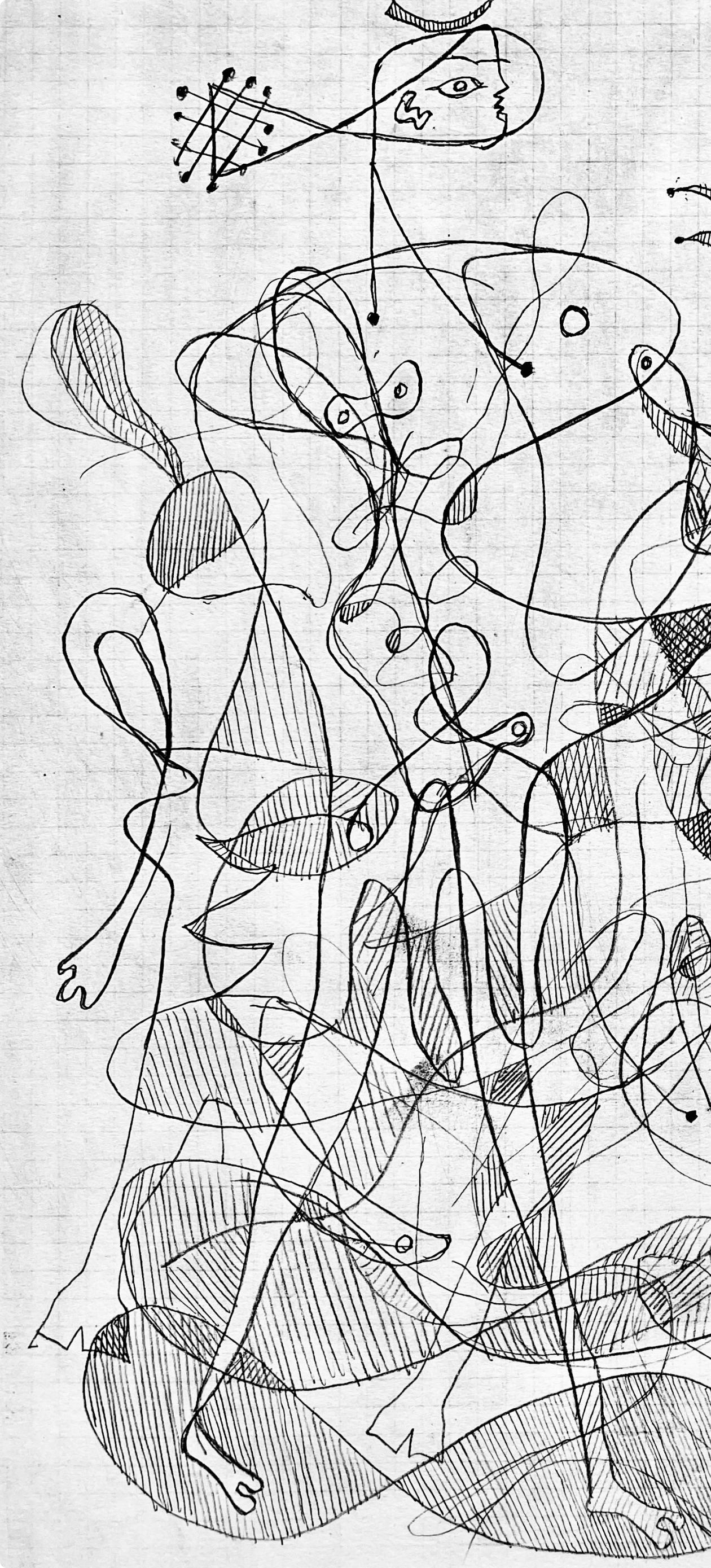 Braque, Composition, Hésiode, Théogonie, Derrière le miroir (d'après) - Gris Abstract Print par Georges Braque