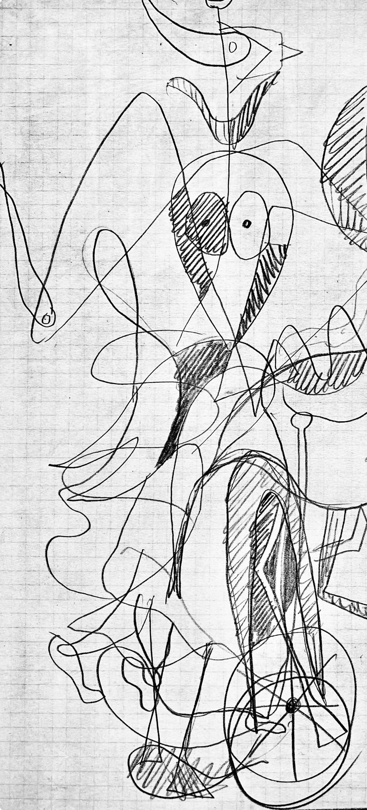 Braque, Composition, Hésiode, Théogonie, Derrière le miroir (after) - Gris Abstract Print par Georges Braque