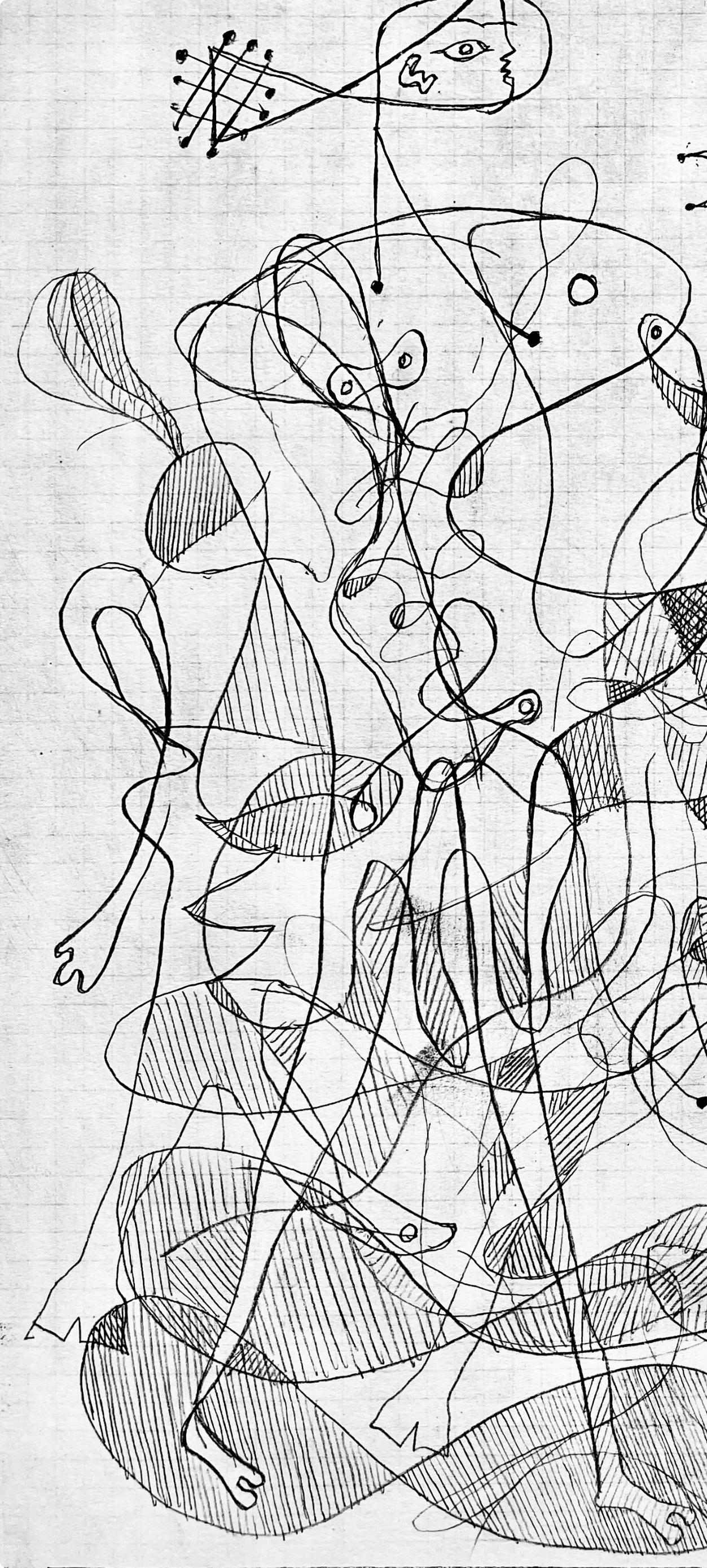 Braque, Composition, Hésiode, Théogonie, Derrière le miroir (after) - Gris Abstract Print par Georges Braque