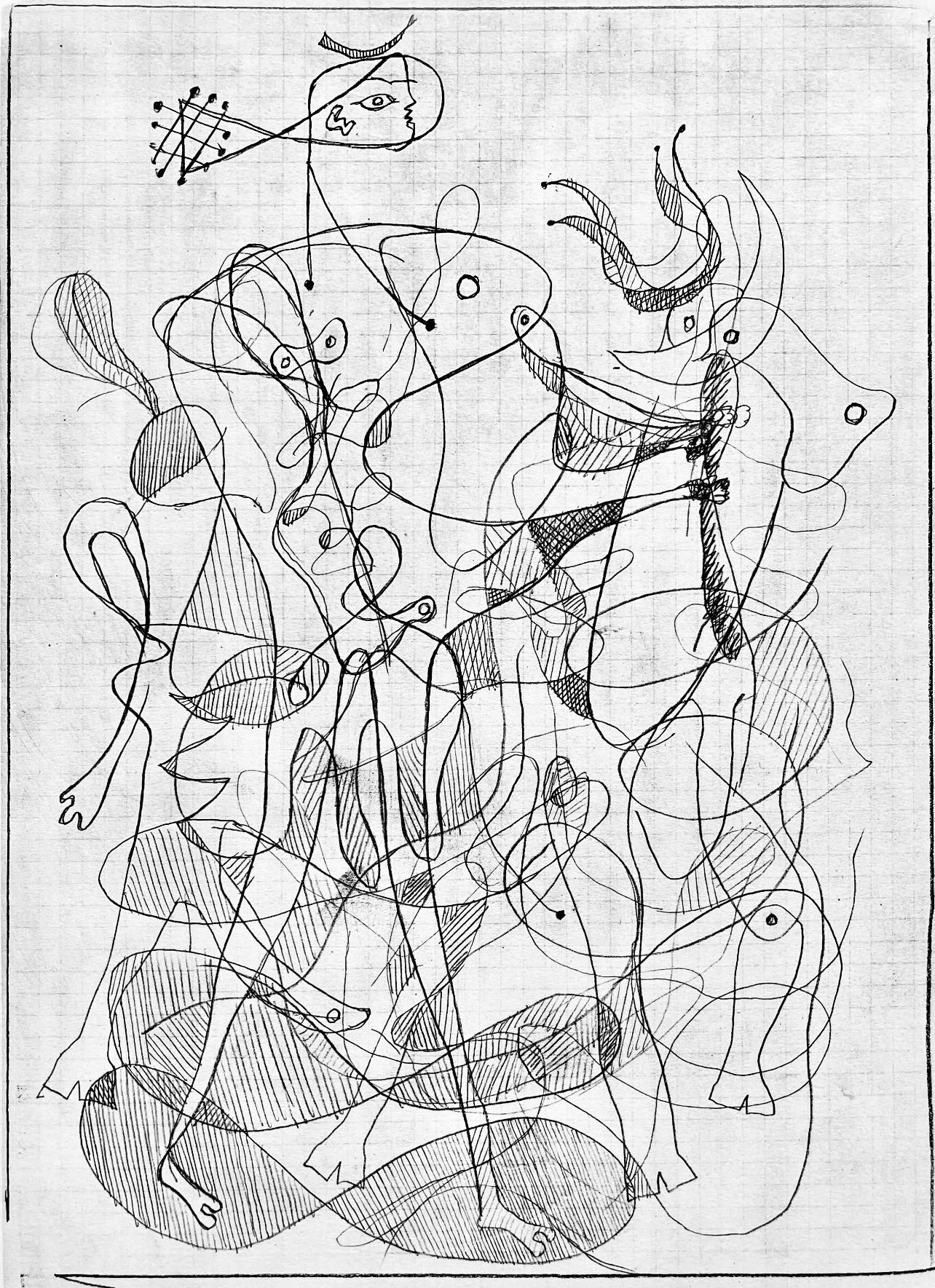 Abstract Print Georges Braque - Braque, Composition, Hésiode, Théogonie, Derrière le miroir (after)