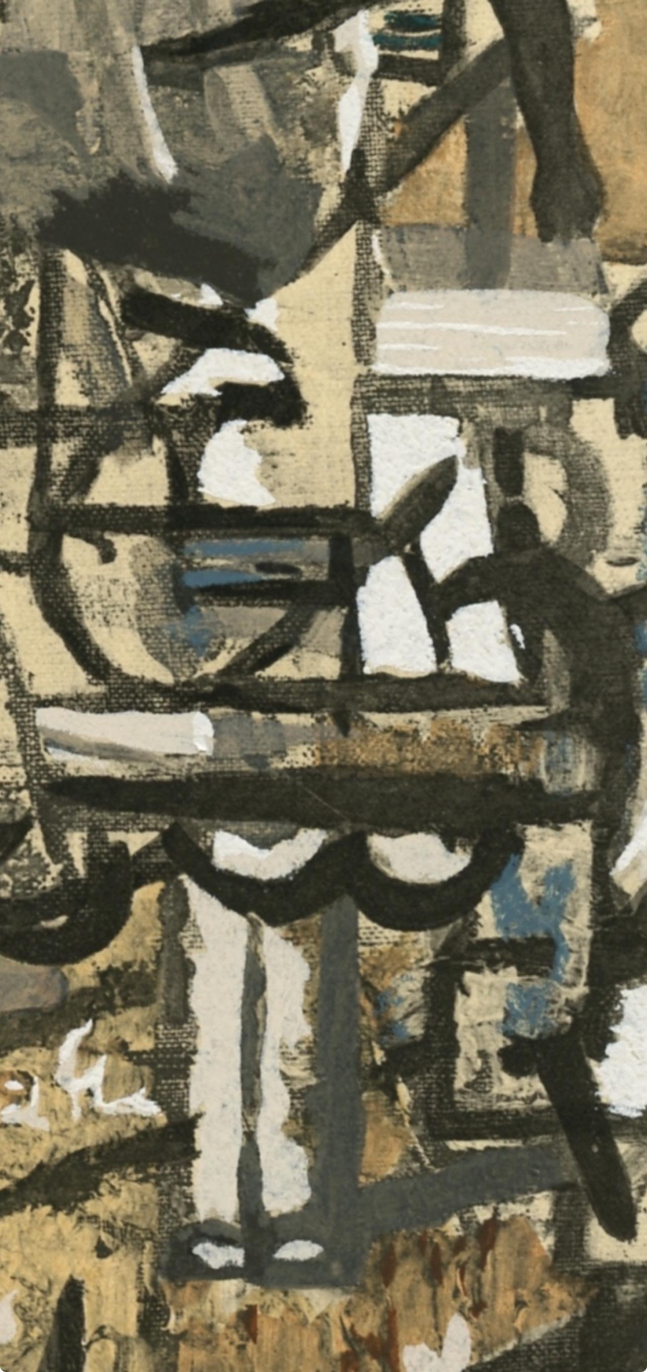 Braque, Composición, L'Art Cubiste, Théories et Réalisations (después de) - Still-Life Print Beige de Georges Braque