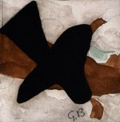 Georges Braque, L'oiseau noir sur fond brun, 1965 (after)