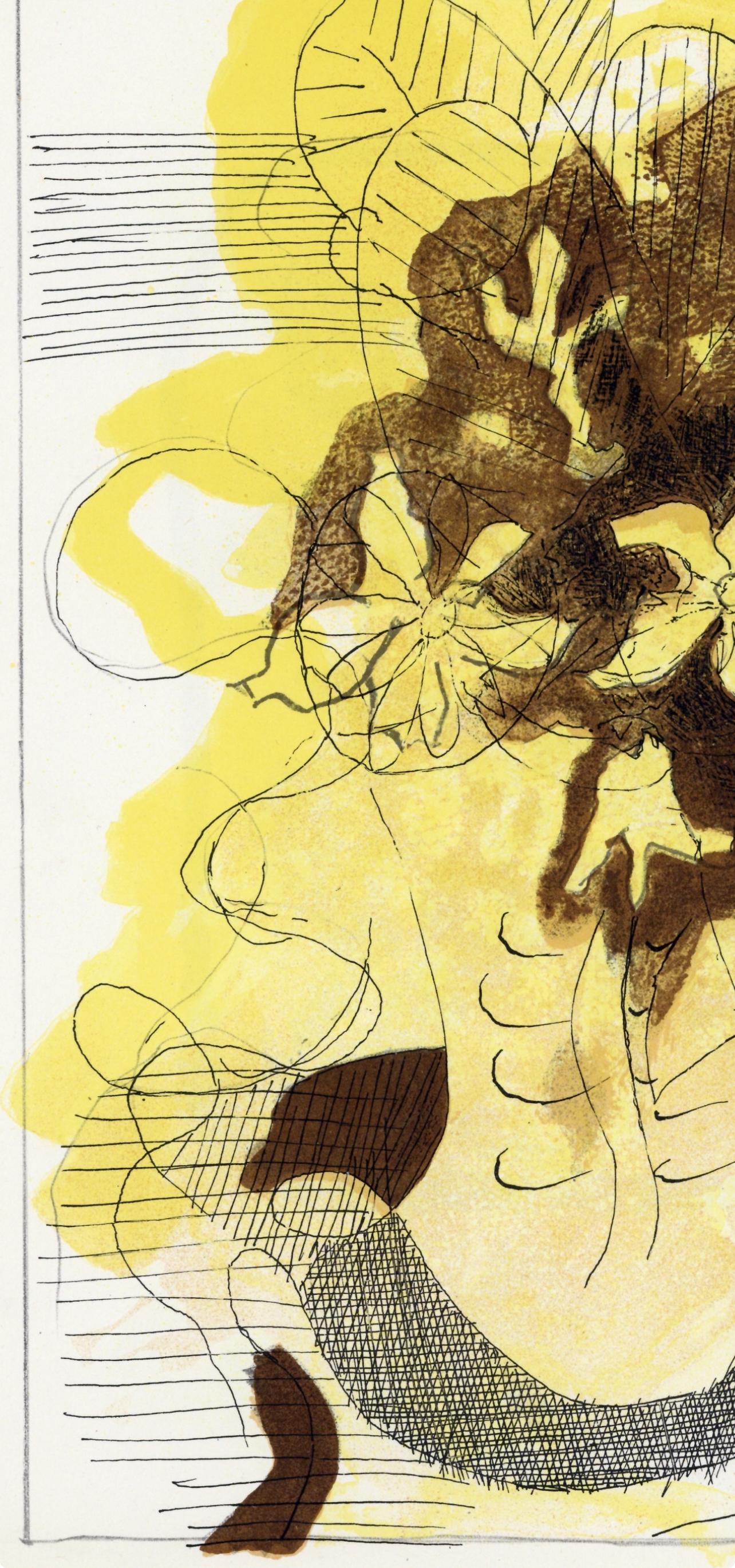 Braque, Composition, Verve : Revue Artistique et Littéraire (après) - Jaune Landscape Print par Georges Braque