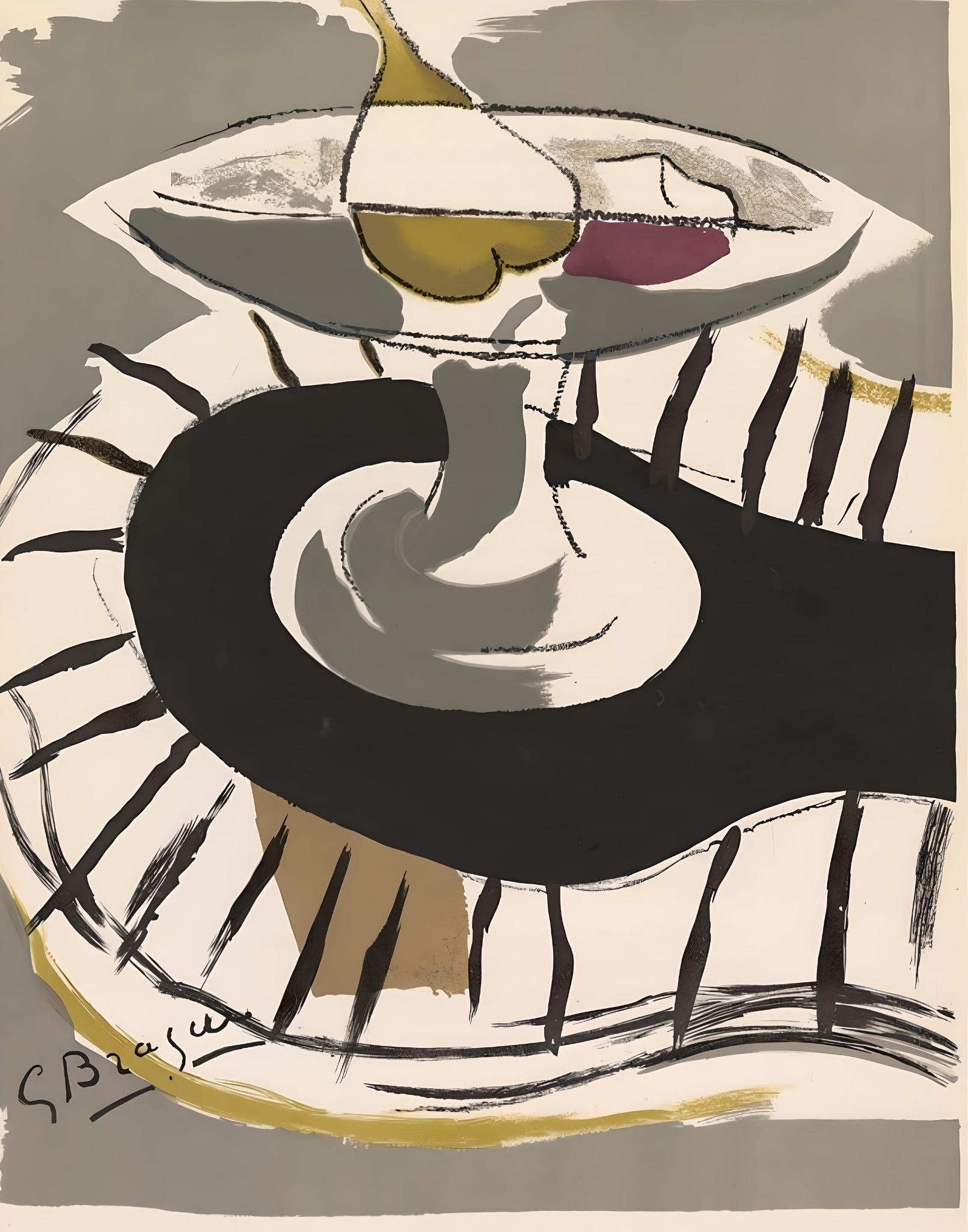 Georges Braque Abstract Print - Braque, Compotier, Derrière le miroir (after)