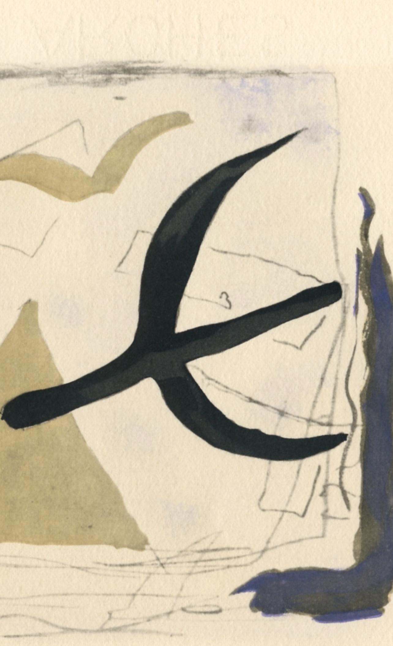 Braque, Etude (oiseaux), Georges Braque le solitaire (after) For Sale 3