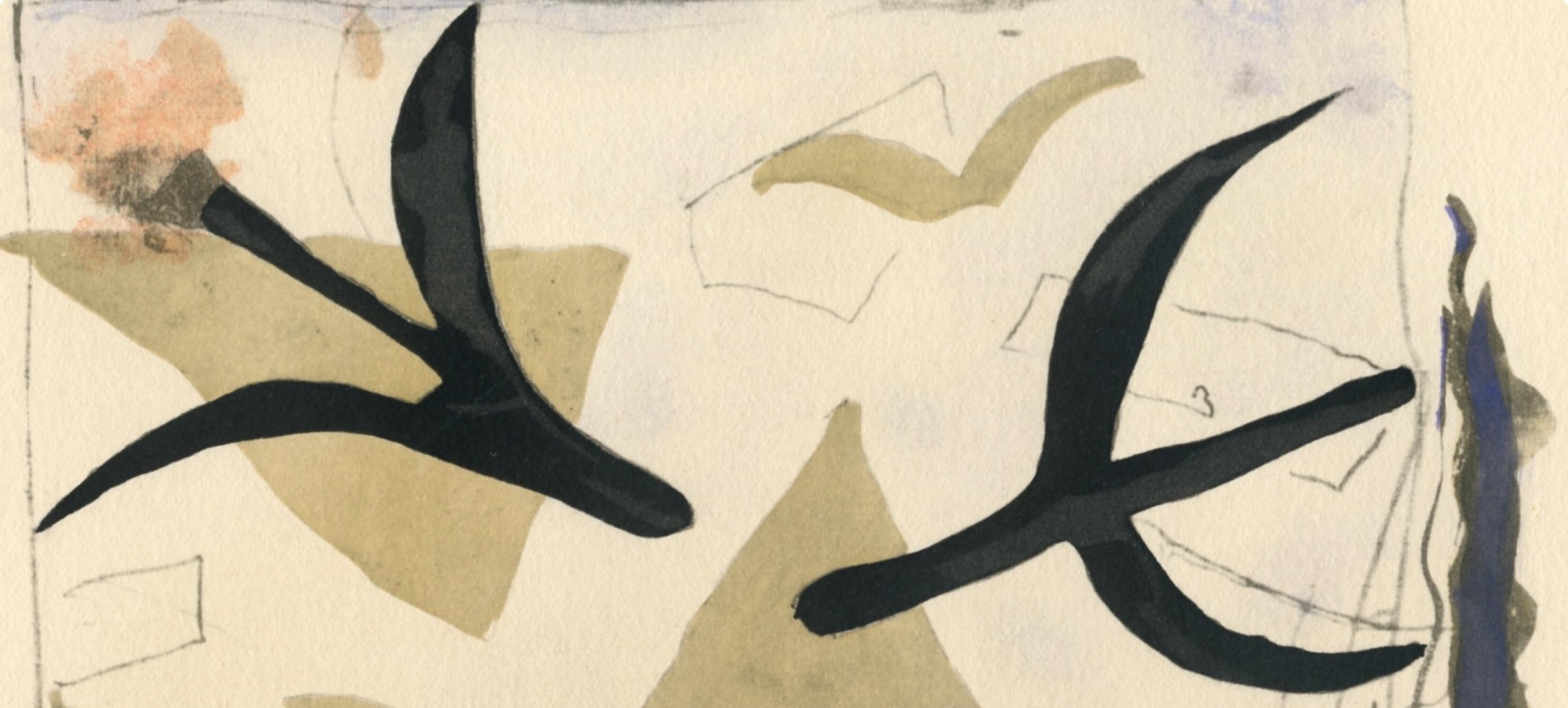 Braque, Étude (oiseaux), Georges Braque, Le Solitaire, XXe siècle (after) For Sale 1