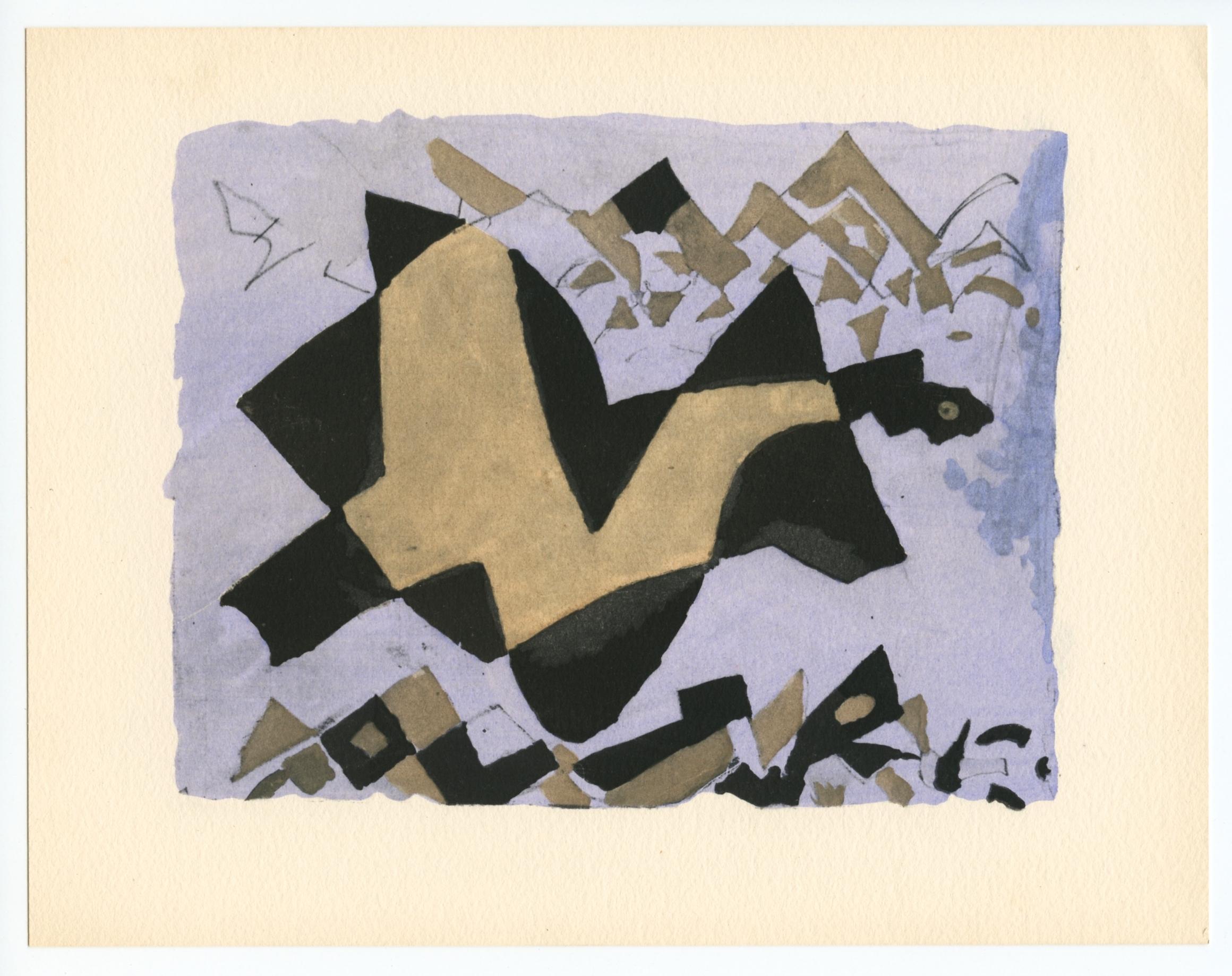 Braque, Étude pour un oiseau, Georges Braque, Le Solitaire, XXe siècle (after) For Sale 4