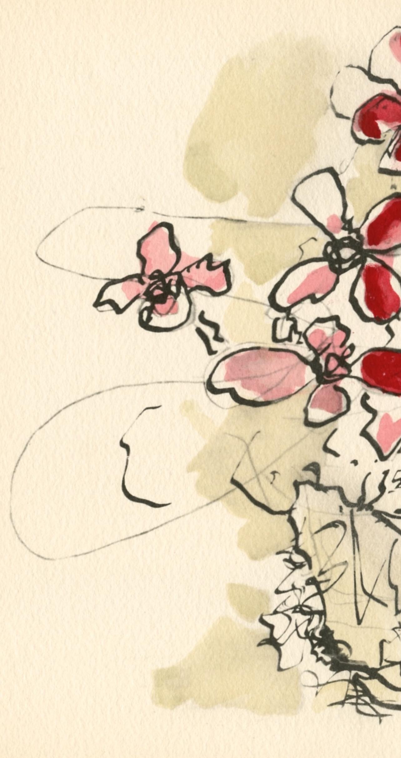 Braque, Fleurs rouges, Georges Braque le solitaire (after) For Sale 2