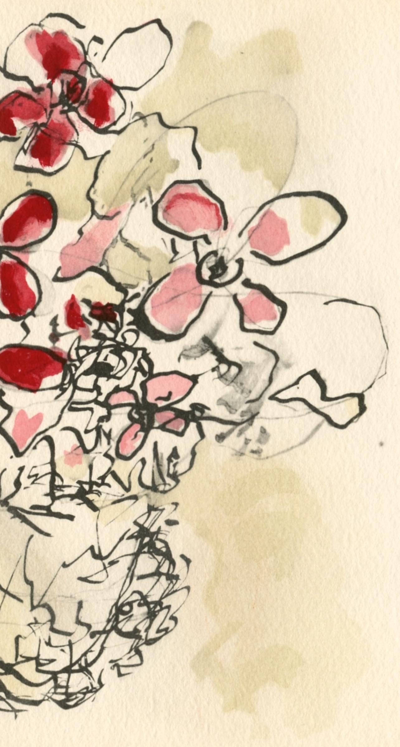 Braque, Fleurs rouges, Georges Braque le solitaire (after) For Sale 3
