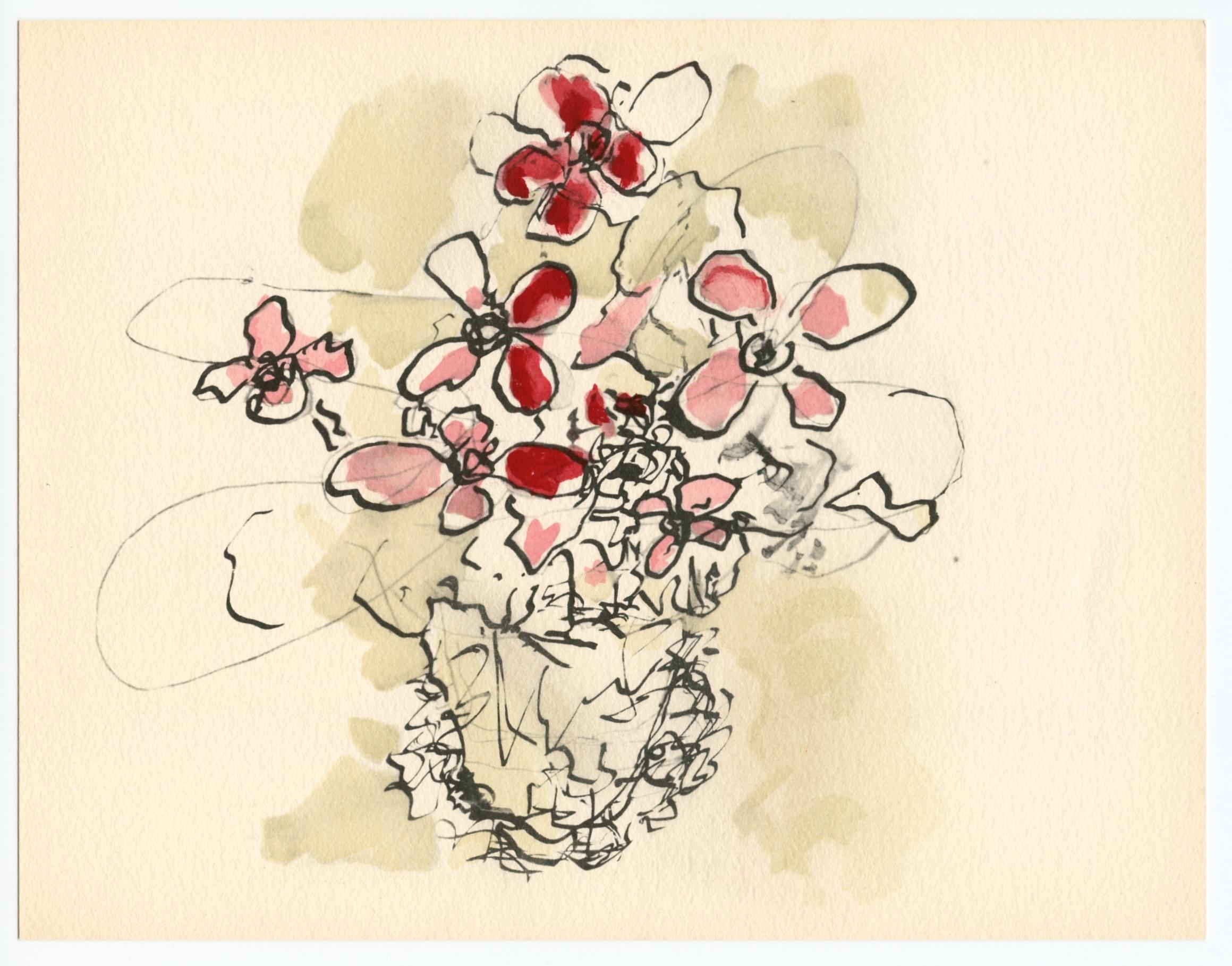 Braque, Fleurs rouges, Georges Braque le solitaire (after) For Sale 4