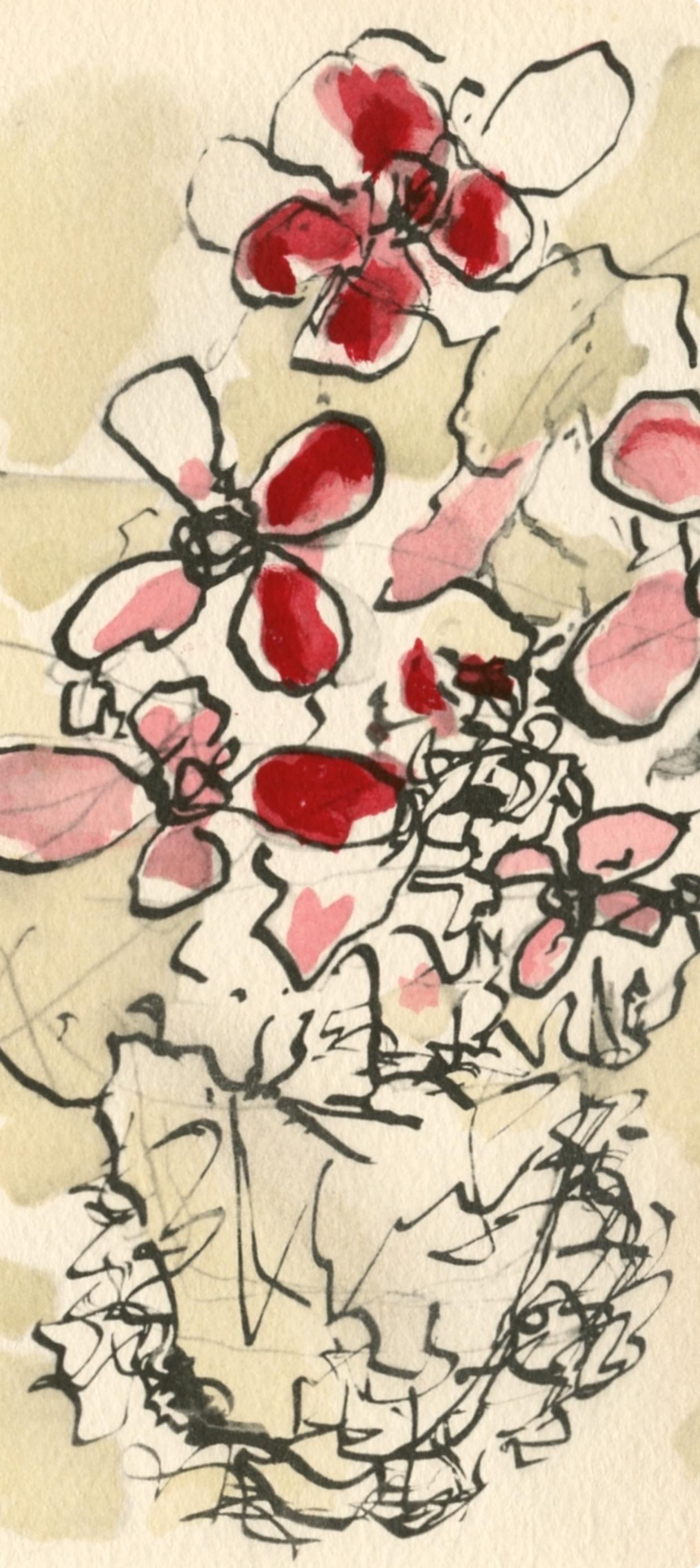 Braque, Fleurs rouges, Georges Braque, Le Solitaire, XXe siècle (after) For Sale 1