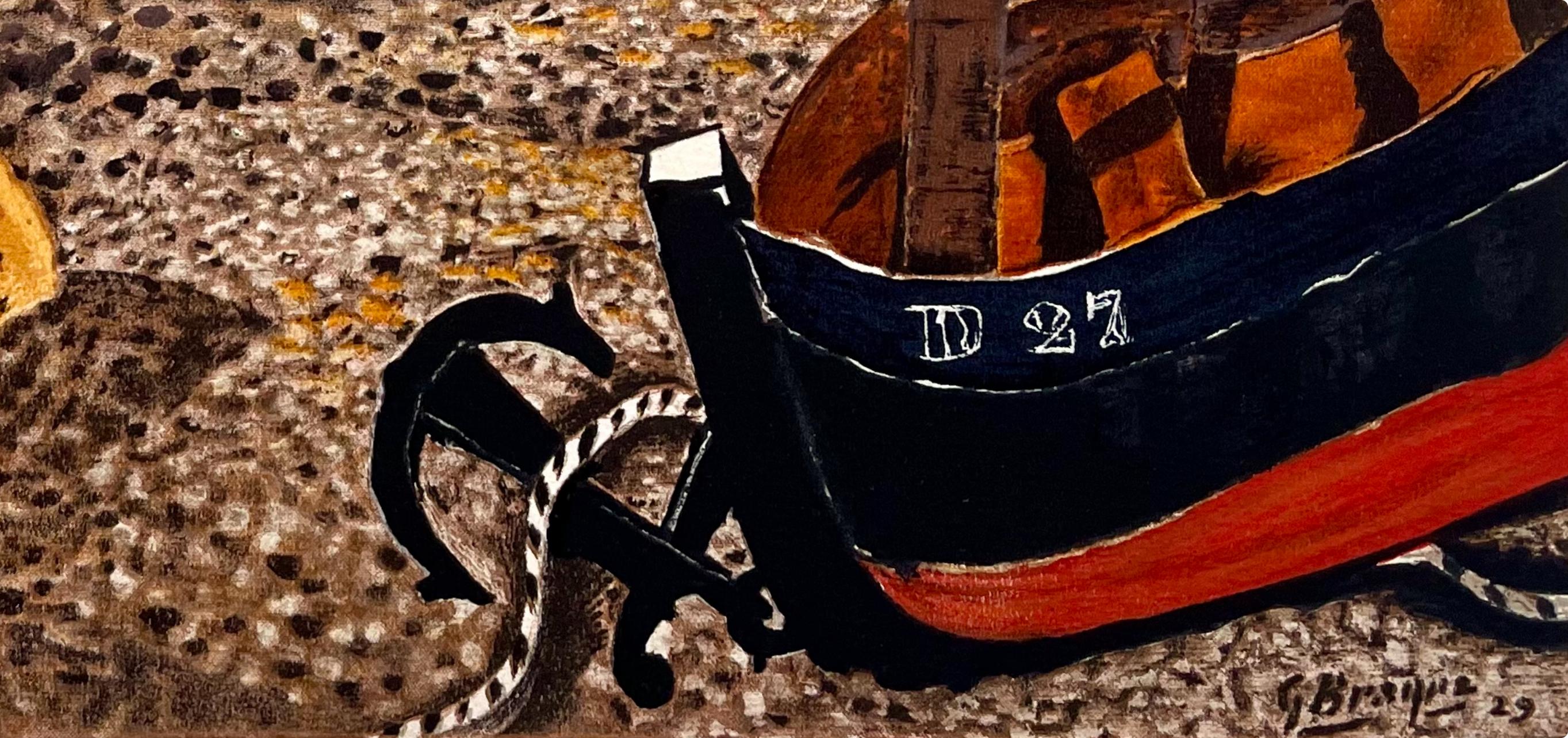 Braque, La barque D-27, Varengeville (dopo) - Landscape Print Marrone di Georges Braque