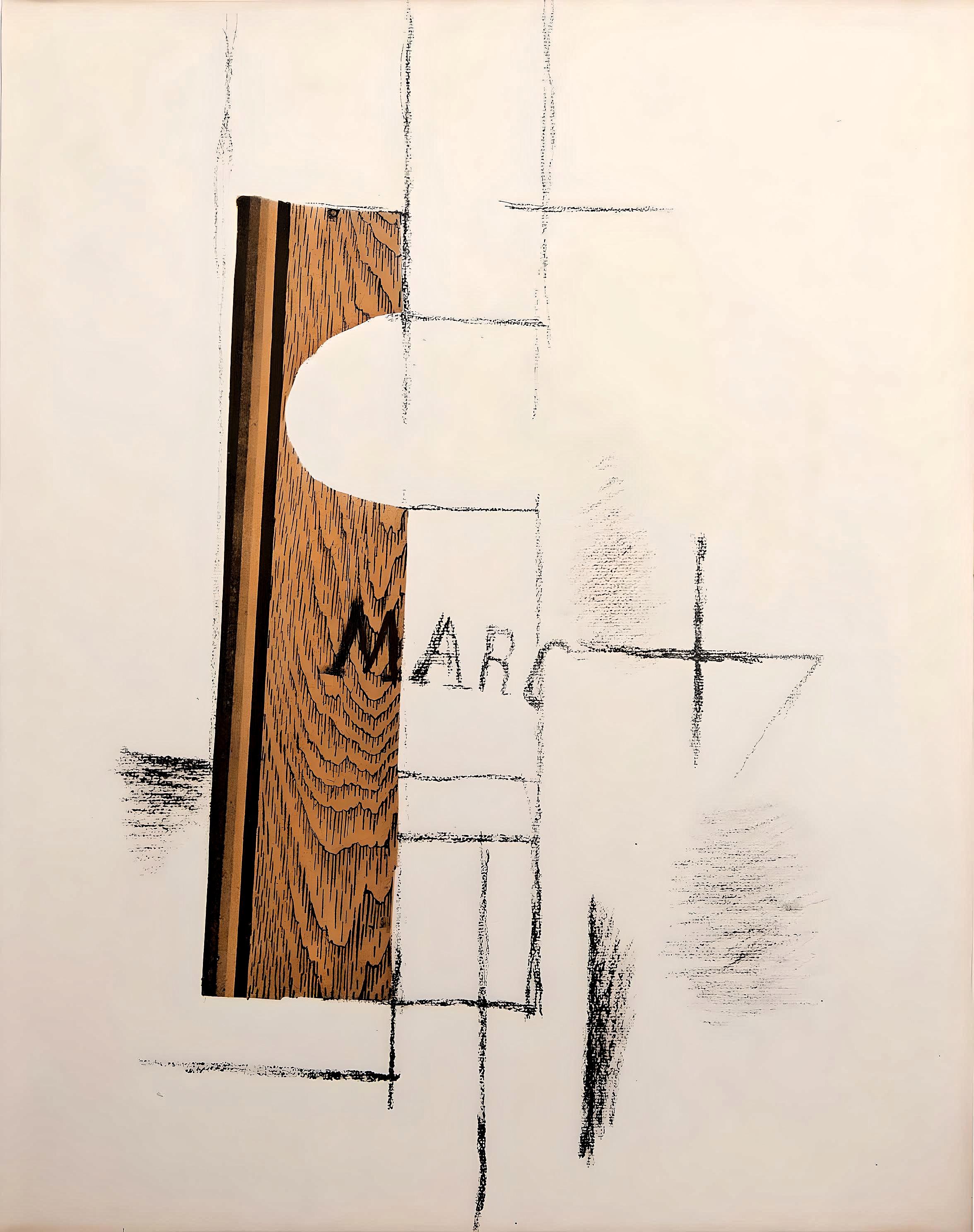 Georges Braque Abstract Print - Braque, La Bouteille de Marc, XXe Siècle (after)