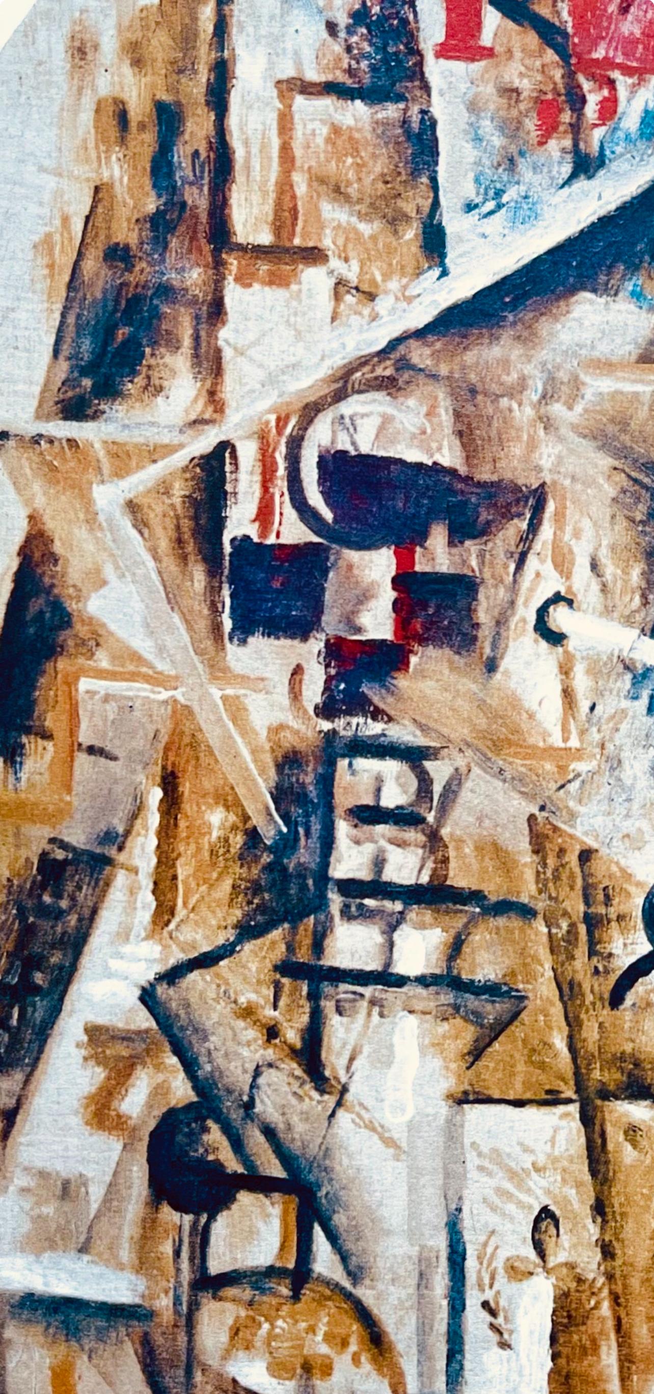 Braque, La bouteille de rhum, Derrière le miroir (after) - Modern Print by Georges Braque