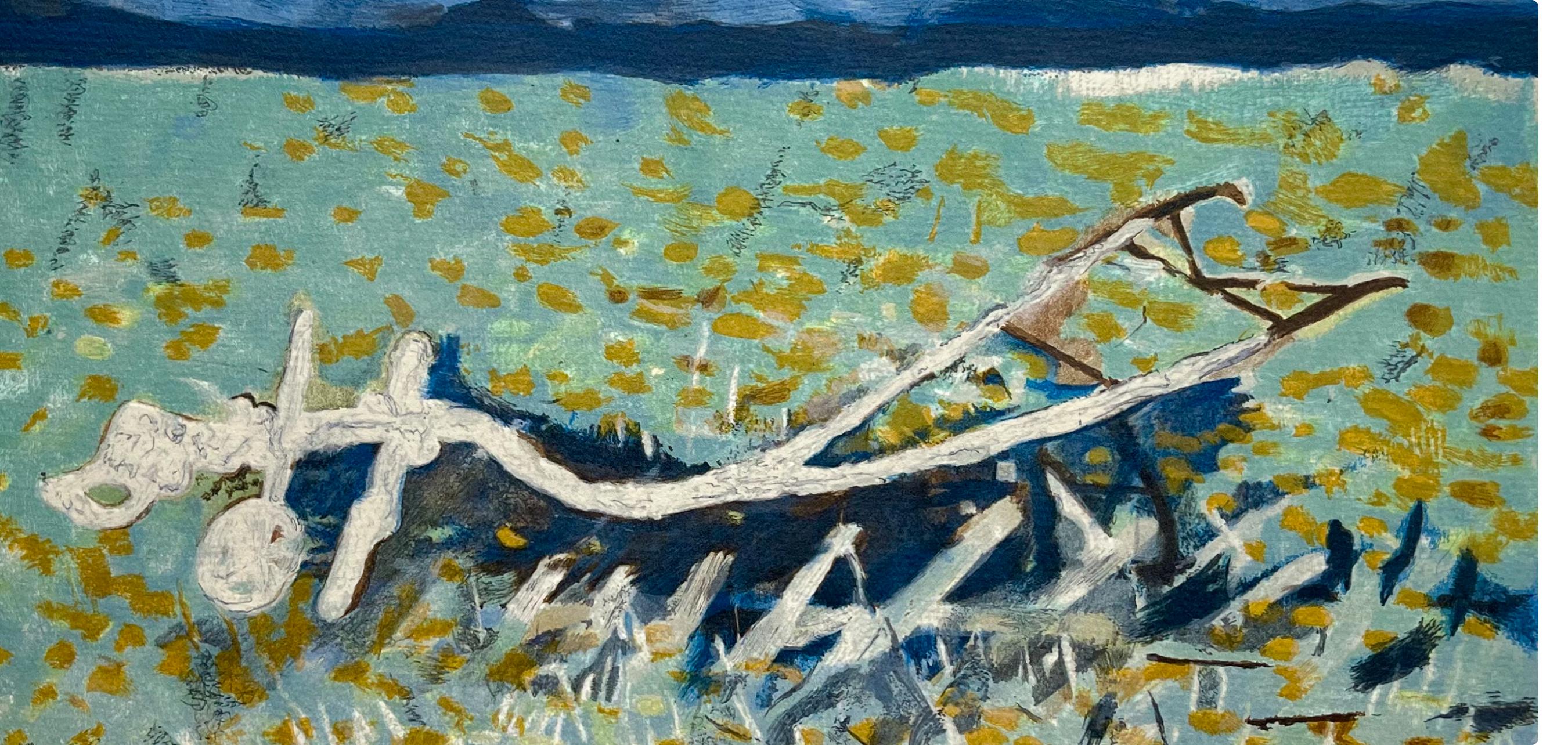 Braque, La charrue, Varengeville (dopo) - Landscape Print Grigio di Georges Braque