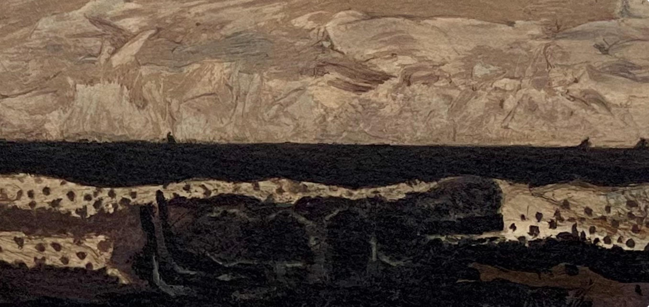 Braque, La plage de Varengeville, Varengeville (after) - Brown Abstract Print by Georges Braque
