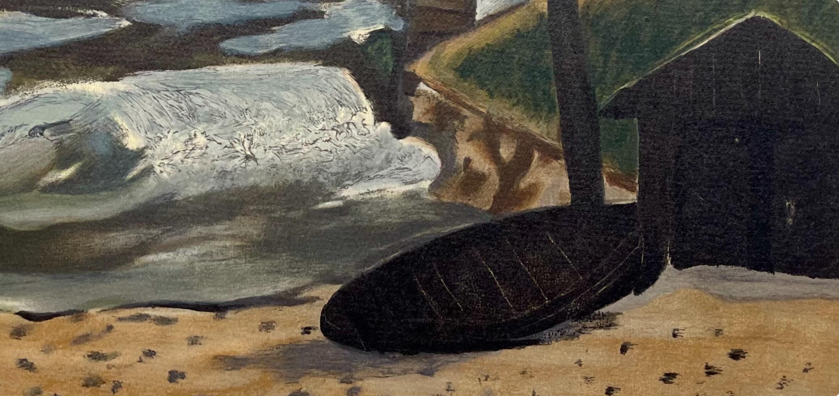 Braque, La vague, Varengeville (dopo) - Landscape Print Grigio di Georges Braque