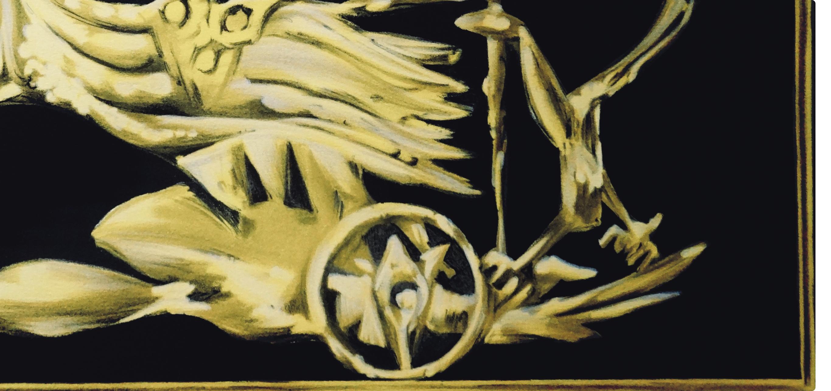Braque, Le Char de Médée, Œdipe roi de Sophocle (d'après) - Noir Figurative Print par Georges Braque