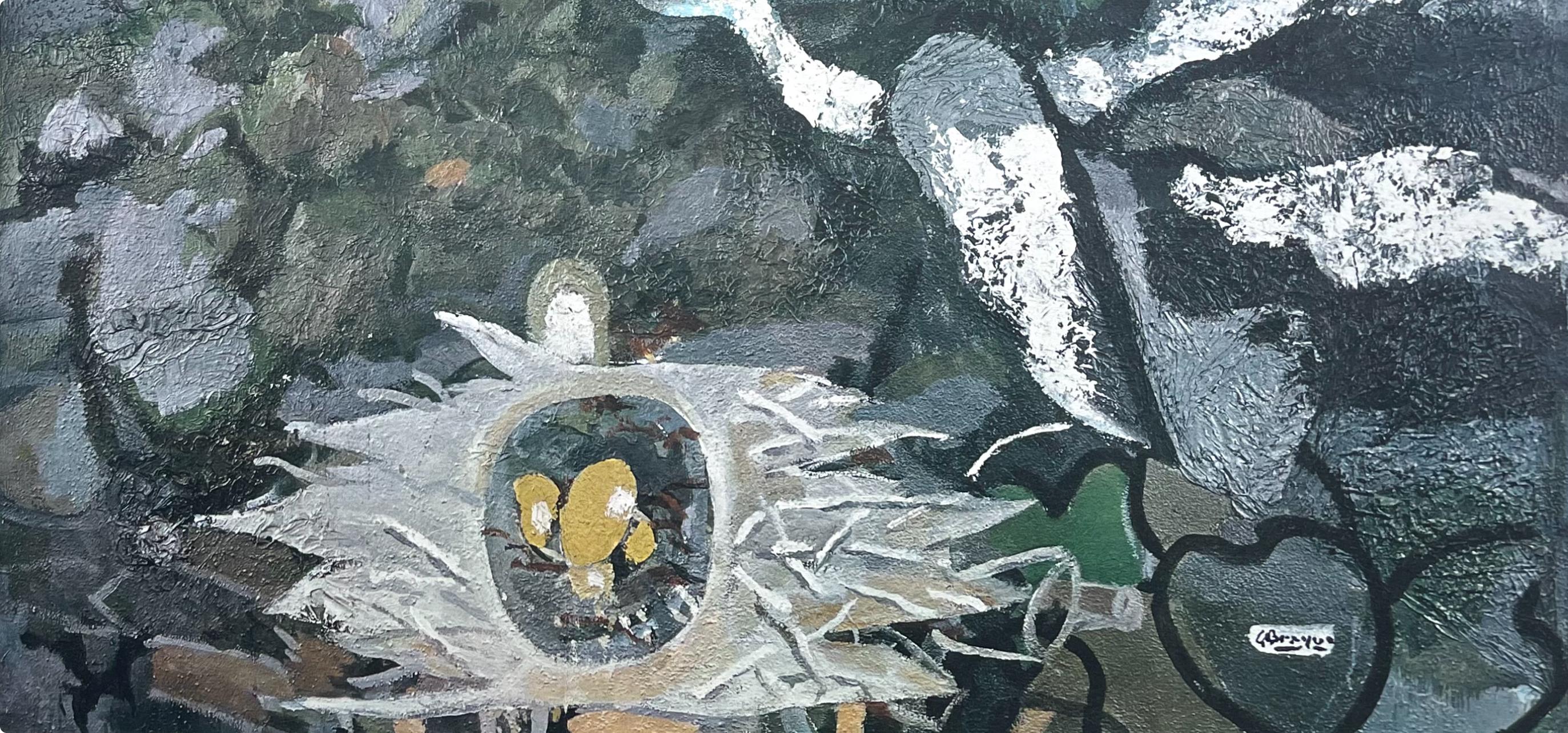 Braque, Le nid dans le feuillage, Derrière le miroir (après) - Moderne Print par Georges Braque