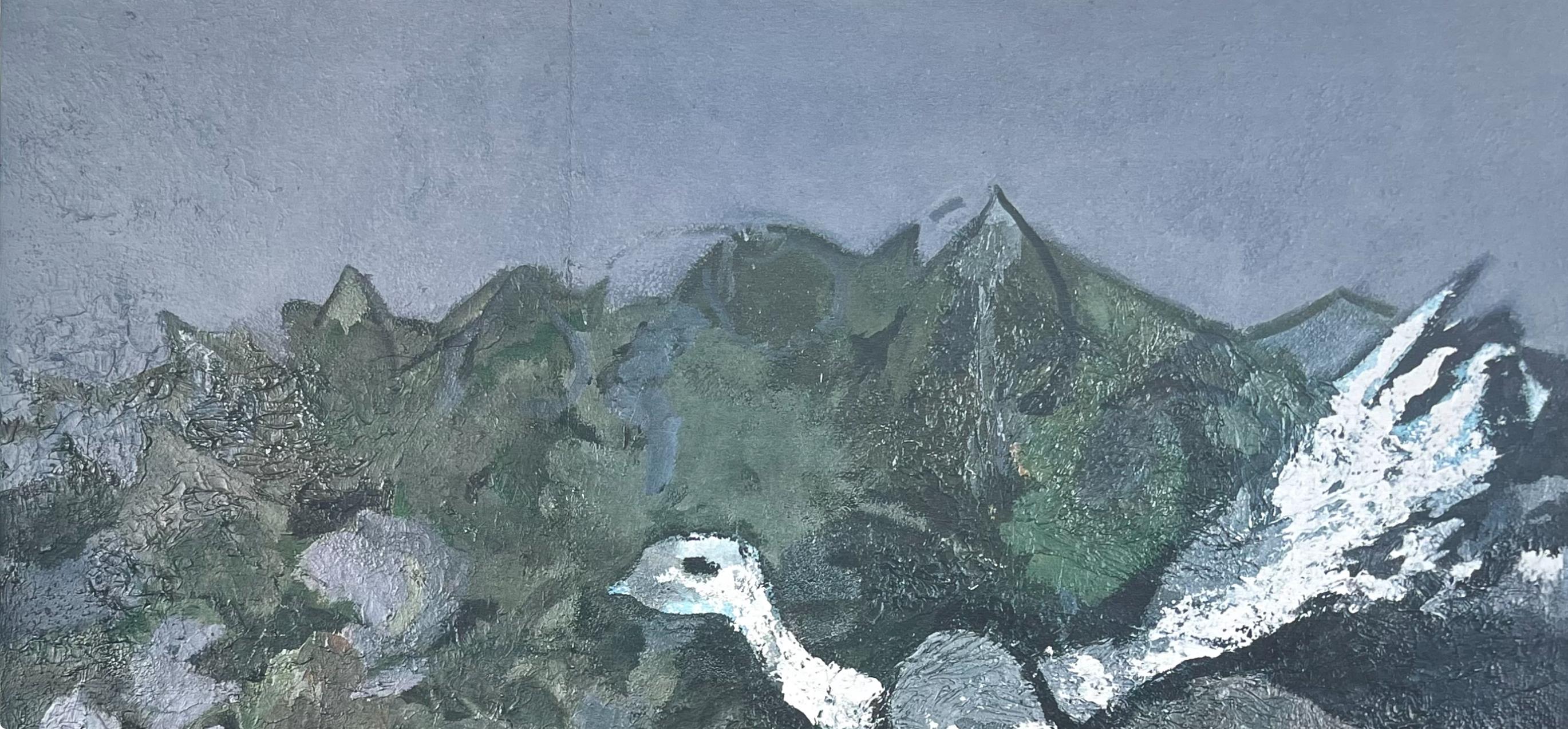 Braque, Le nid dans le feuillage, Derrière le miroir (après) - Gris Abstract Print par Georges Braque