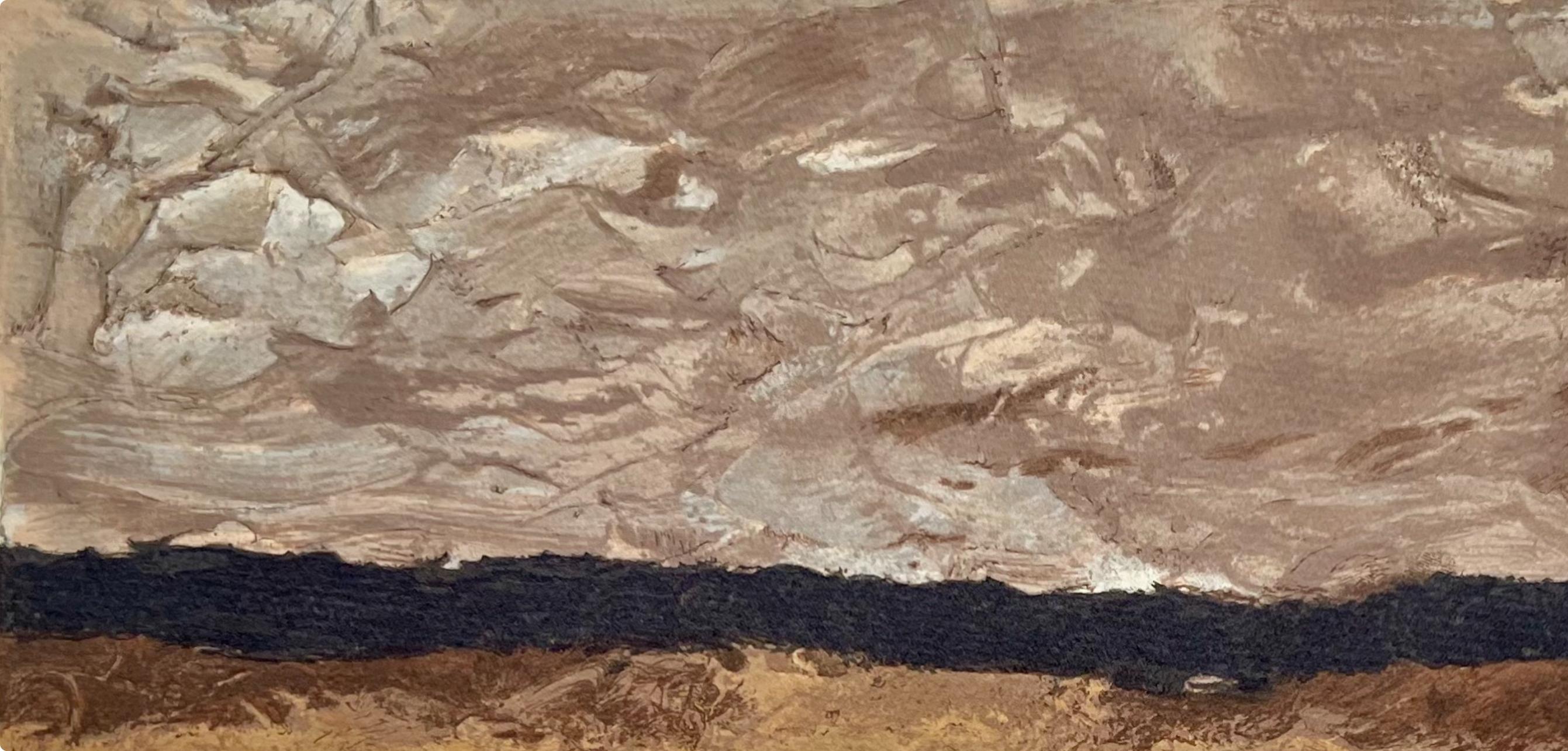Braque (tariff free*), Les champs, Varengeville (after) - Brown Landscape Print by Georges Braque