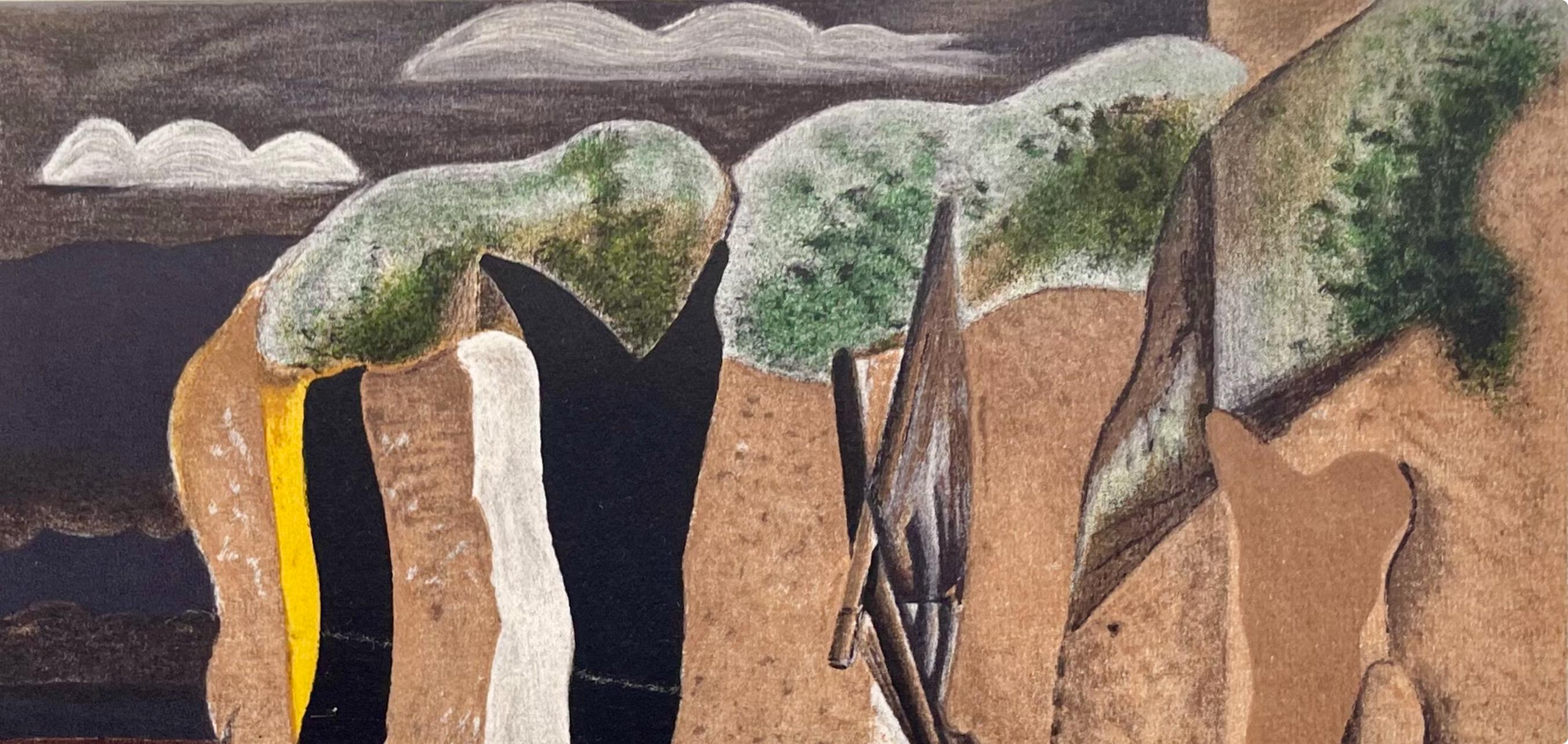 Braque, Les falaises, Varengeville (dopo) - Print Cubismo di Georges Braque