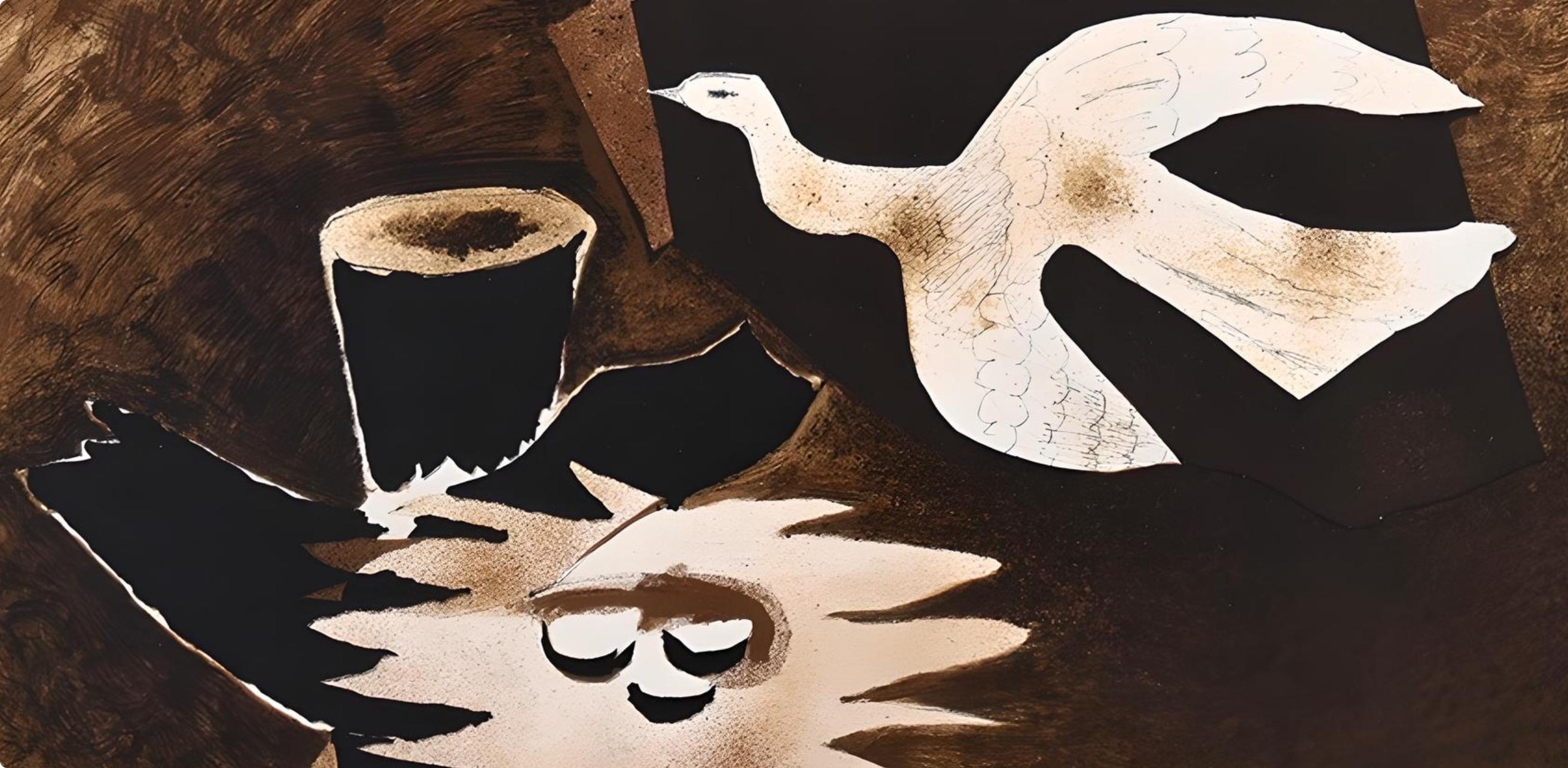 Braque, L'oiseau et son nid, Derrière le miroir (nach) (Moderne), Print, von Georges Braque