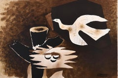Vintage Braque, L'oiseau et son nid, Derrière le miroir (after)