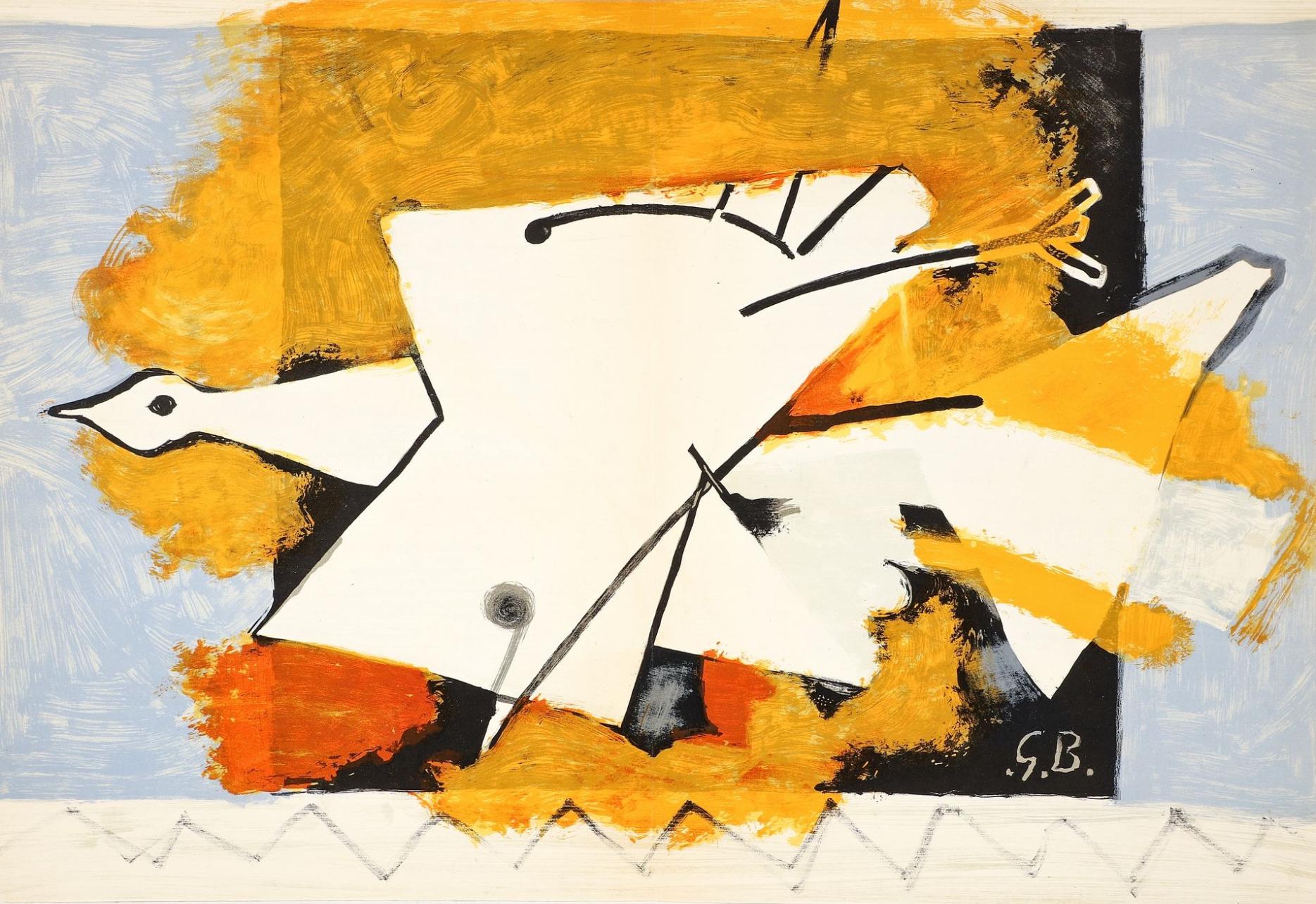 Georges Braque Still-Life Print - Braque, L'oiseau Jaune, Derrière le miroir (after)