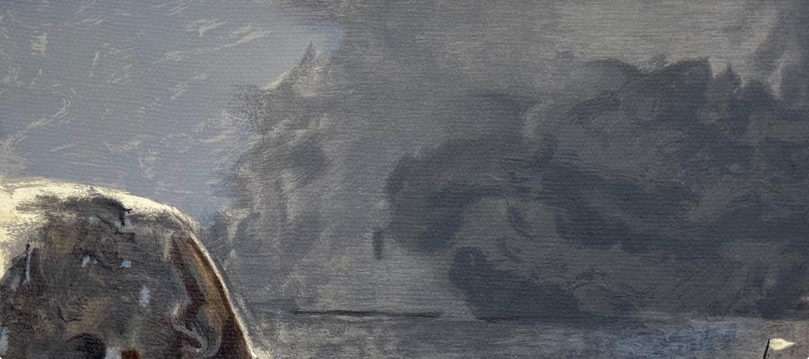 Braque, Marina negra, Varengeville (después) - Landscape Print Gris de Georges Braque