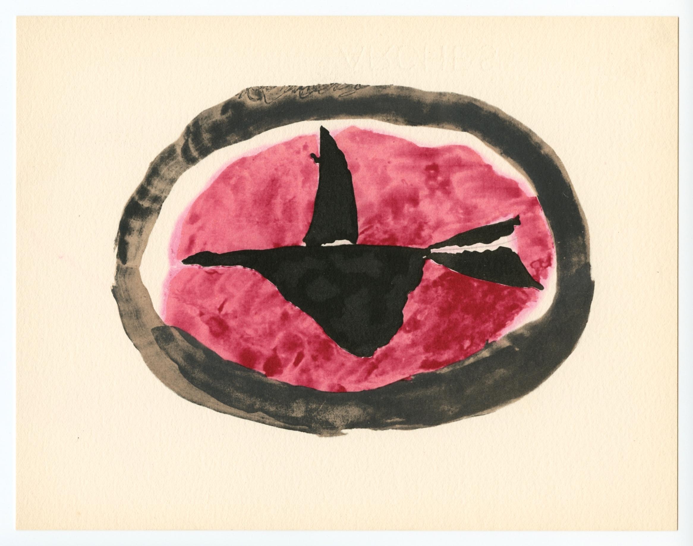Braque, Oiseau au couchant, Georges Braque, Le Solitaire, XXe siècle (after) For Sale 4