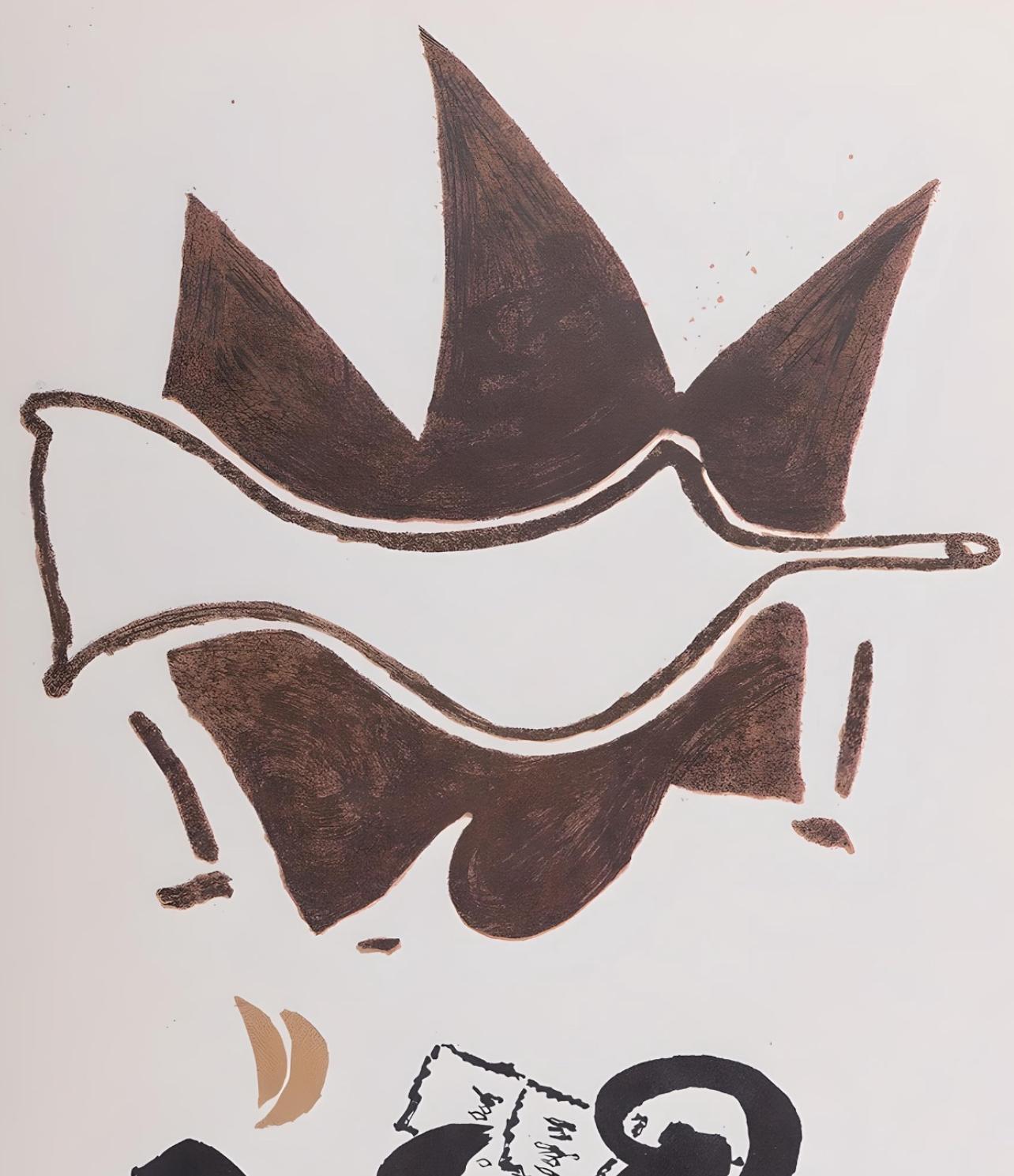 Braque, Oiseau, Derrière le miroir (d'après) - Print de Georges Braque