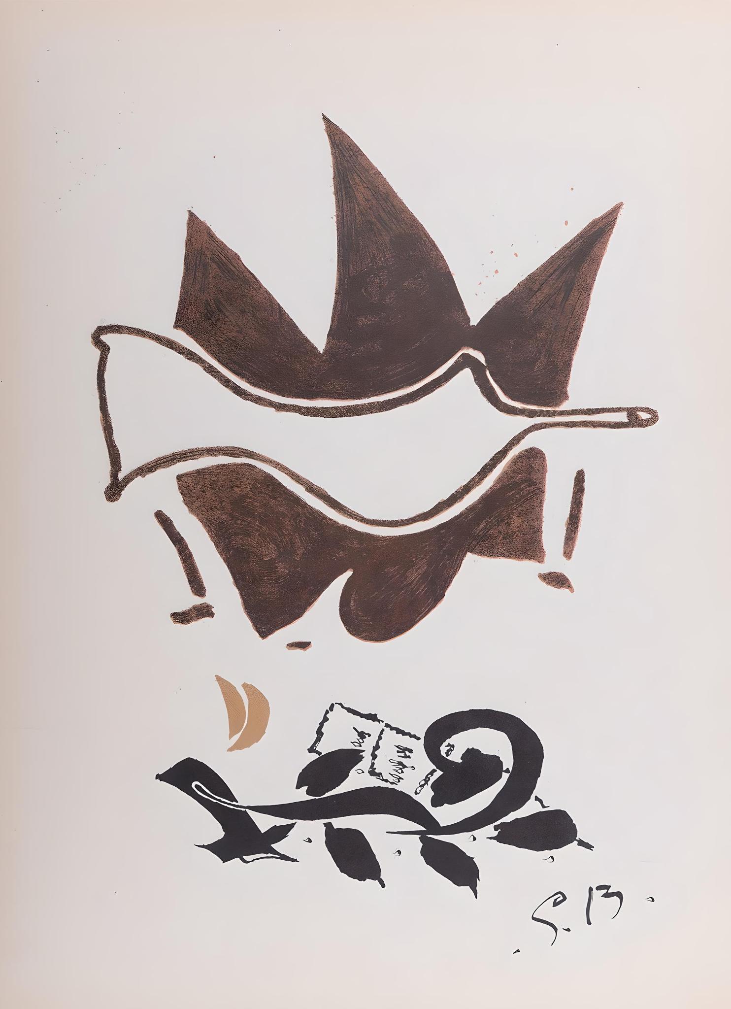 Georges Braque Abstract Print - Braque, Oiseau, Derrière le miroir (after)