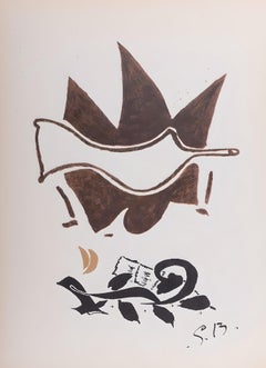 Vintage Braque, Oiseau, Derrière le miroir (after)