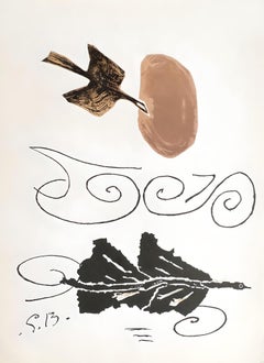 Vintage Braque, Oiseau, Derrière le miroir (after)